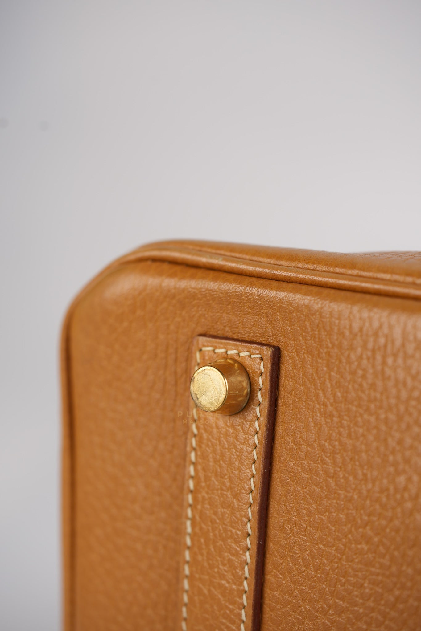 Birkin 35 Natural Sable Ardennes Epsom Leather On Gold Hardware Stamp Square A (1997) | Purse Maison Luxury Bags Shop