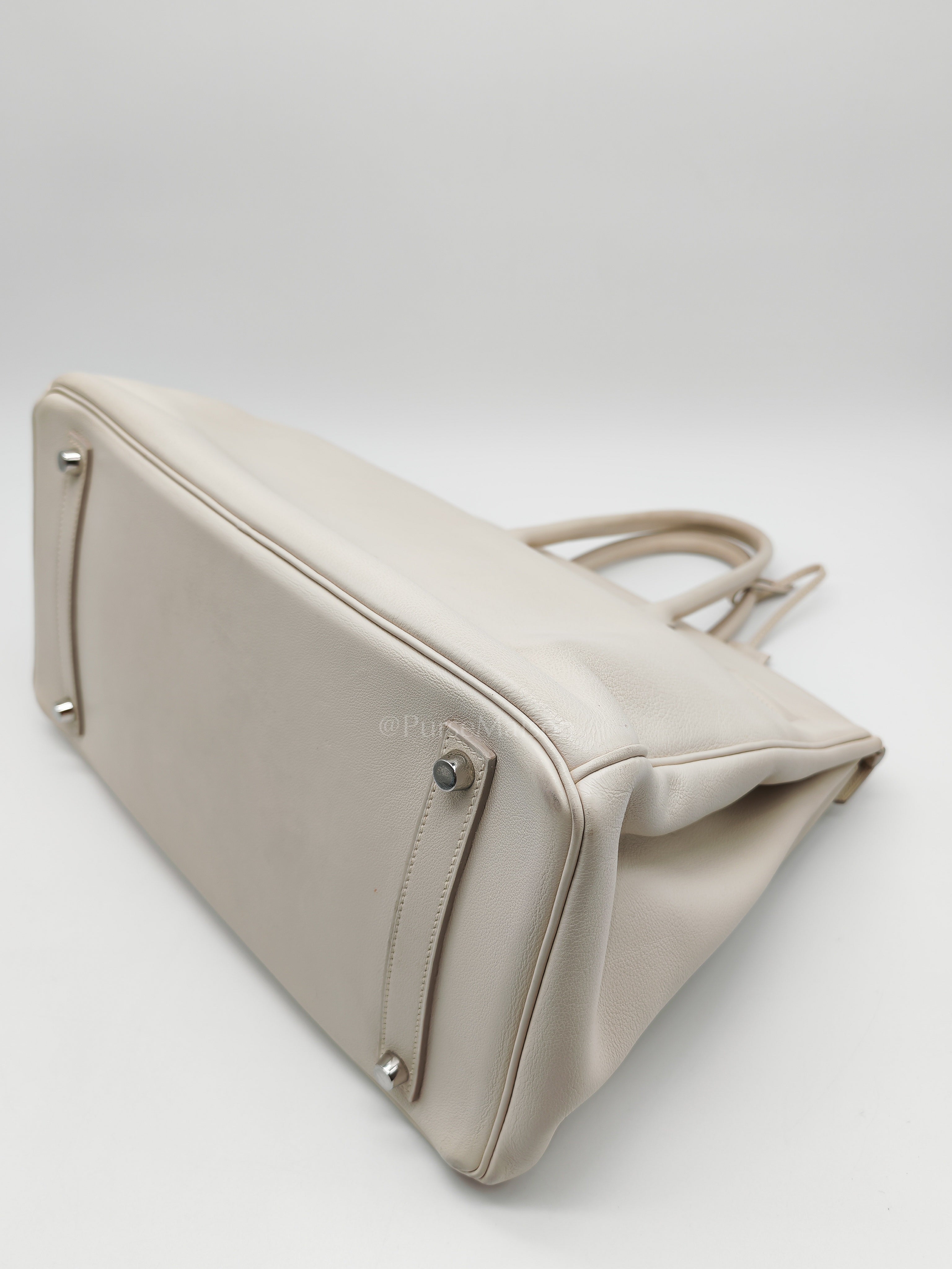 Birkin 35 in Nata Evercolor Leather and Palladium Hardware Stamp Square 0 (2011) | Purse Maison Luxury Bags Shop