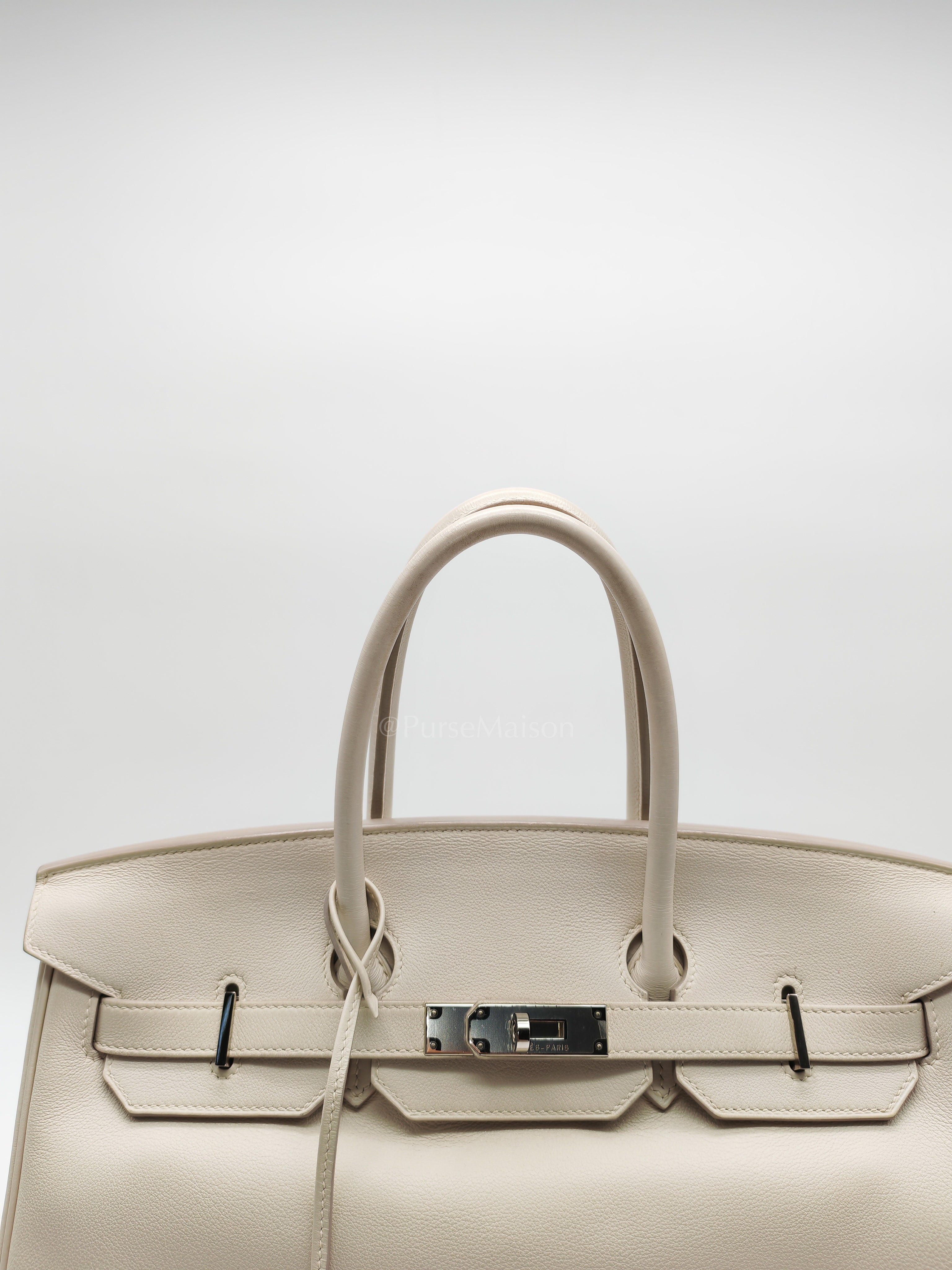 Birkin 35 in Nata Evercolor Leather and Palladium Hardware Stamp Square 0 (2011) | Purse Maison Luxury Bags Shop