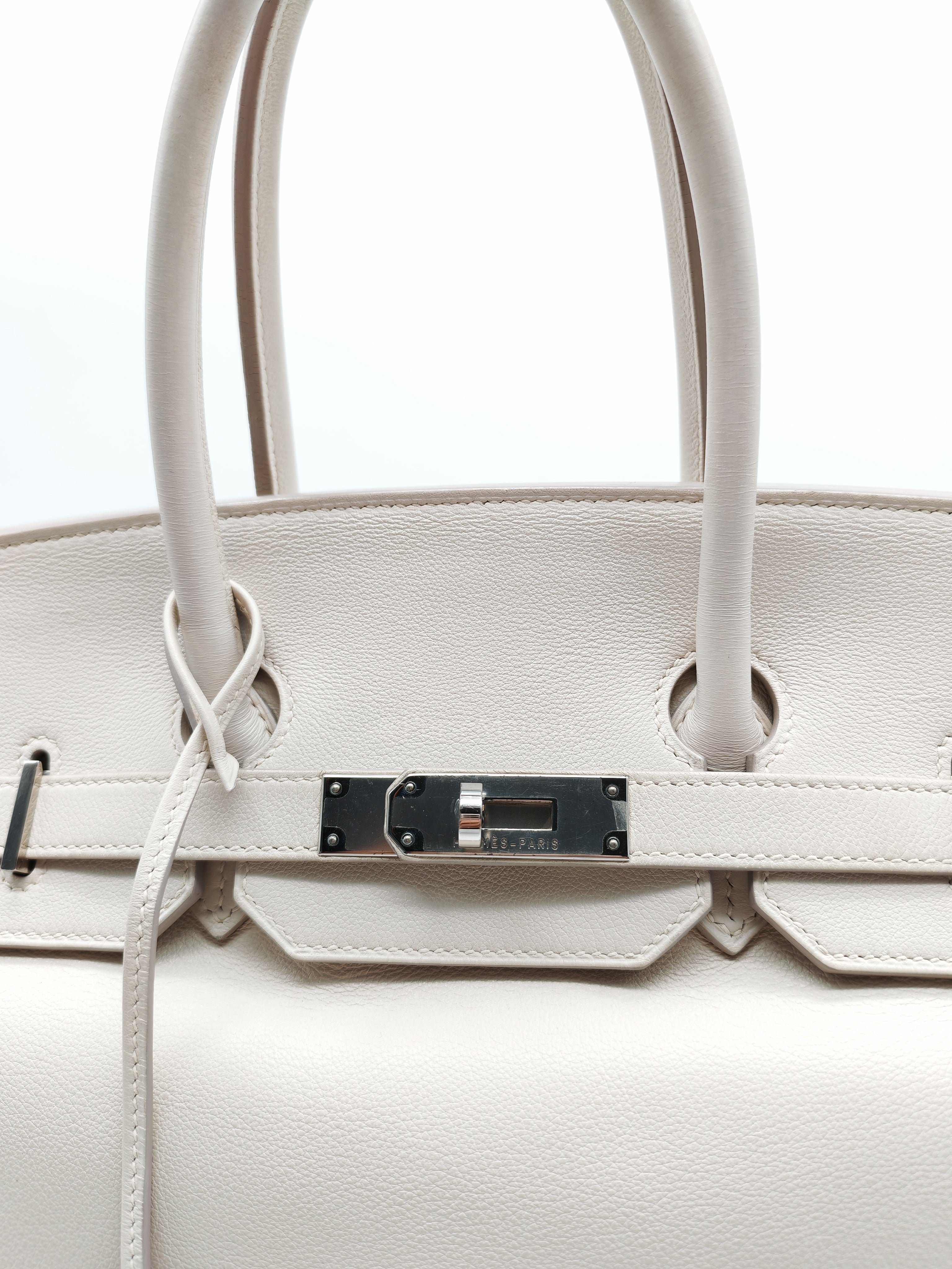 Birkin 35 in Nata Evercolor Leather and Palladium Hardware Stamp Square 0 (2011) | Purse Maison Luxury Bags Shop