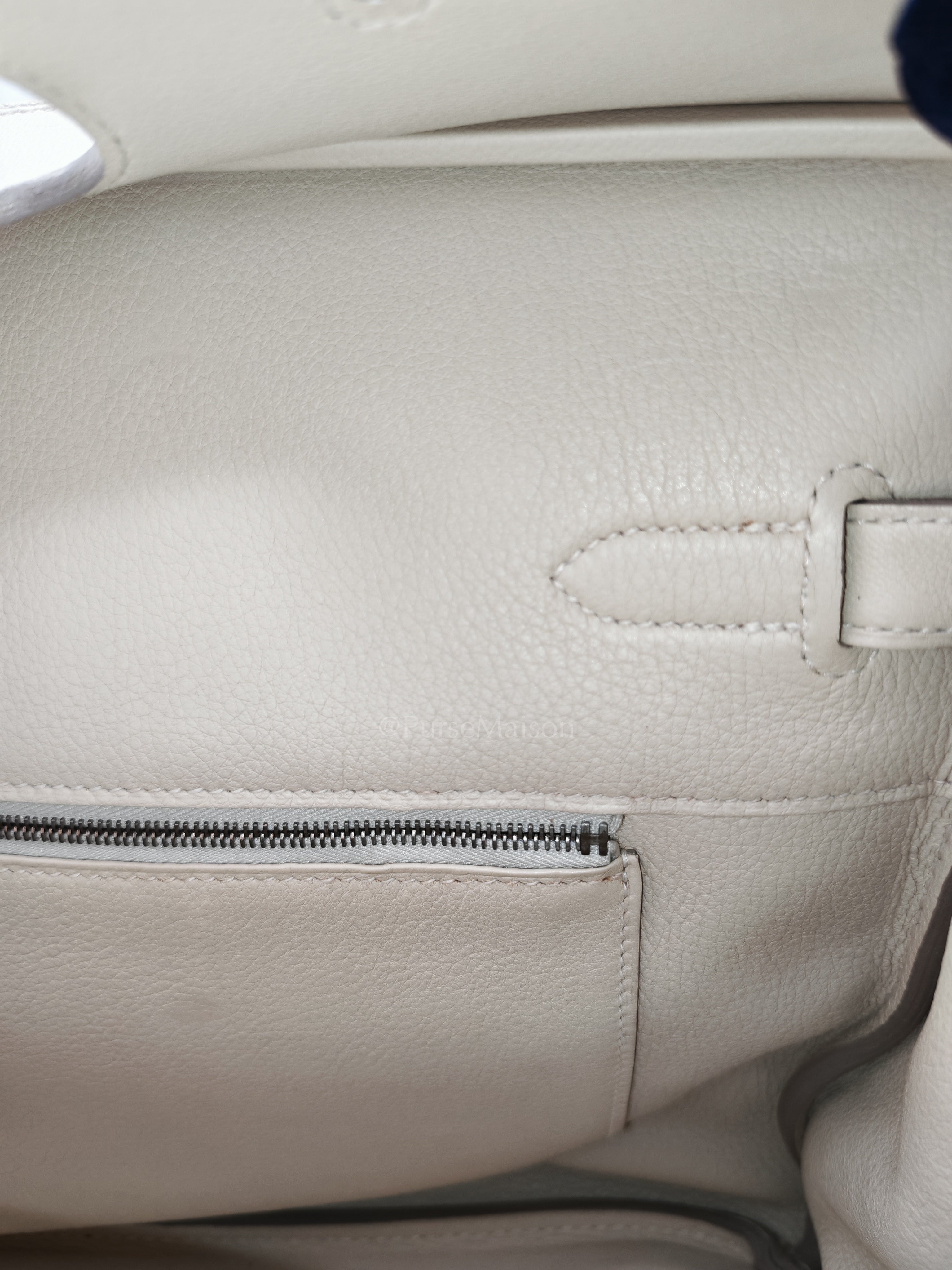 Birkin 35 in Nata Evercolor Leather and Palladium Hardware Stamp Square 0 (2011) | Purse Maison Luxury Bags Shop