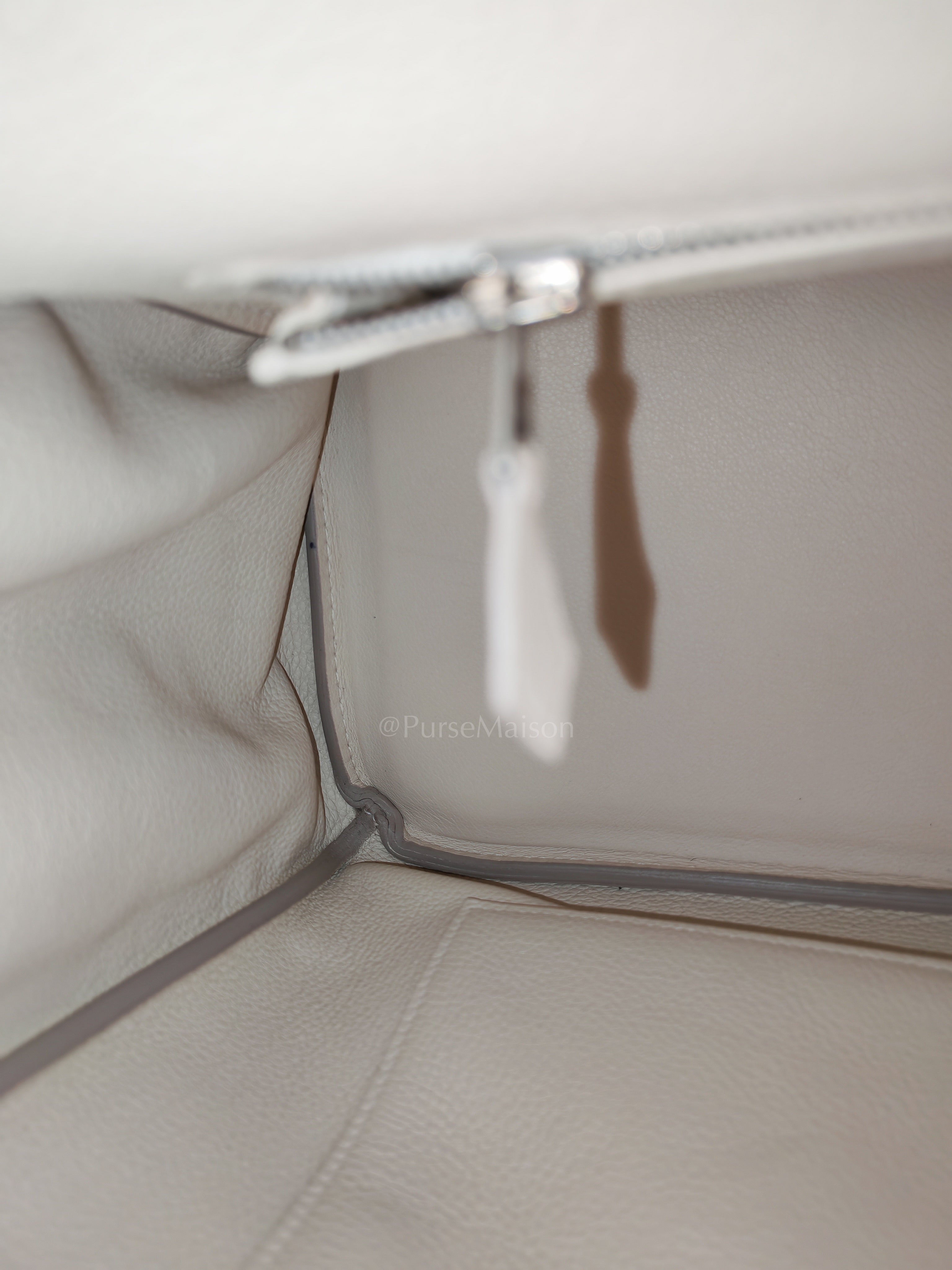 Birkin 35 in Nata Evercolor Leather and Palladium Hardware Stamp Square 0 (2011) | Purse Maison Luxury Bags Shop
