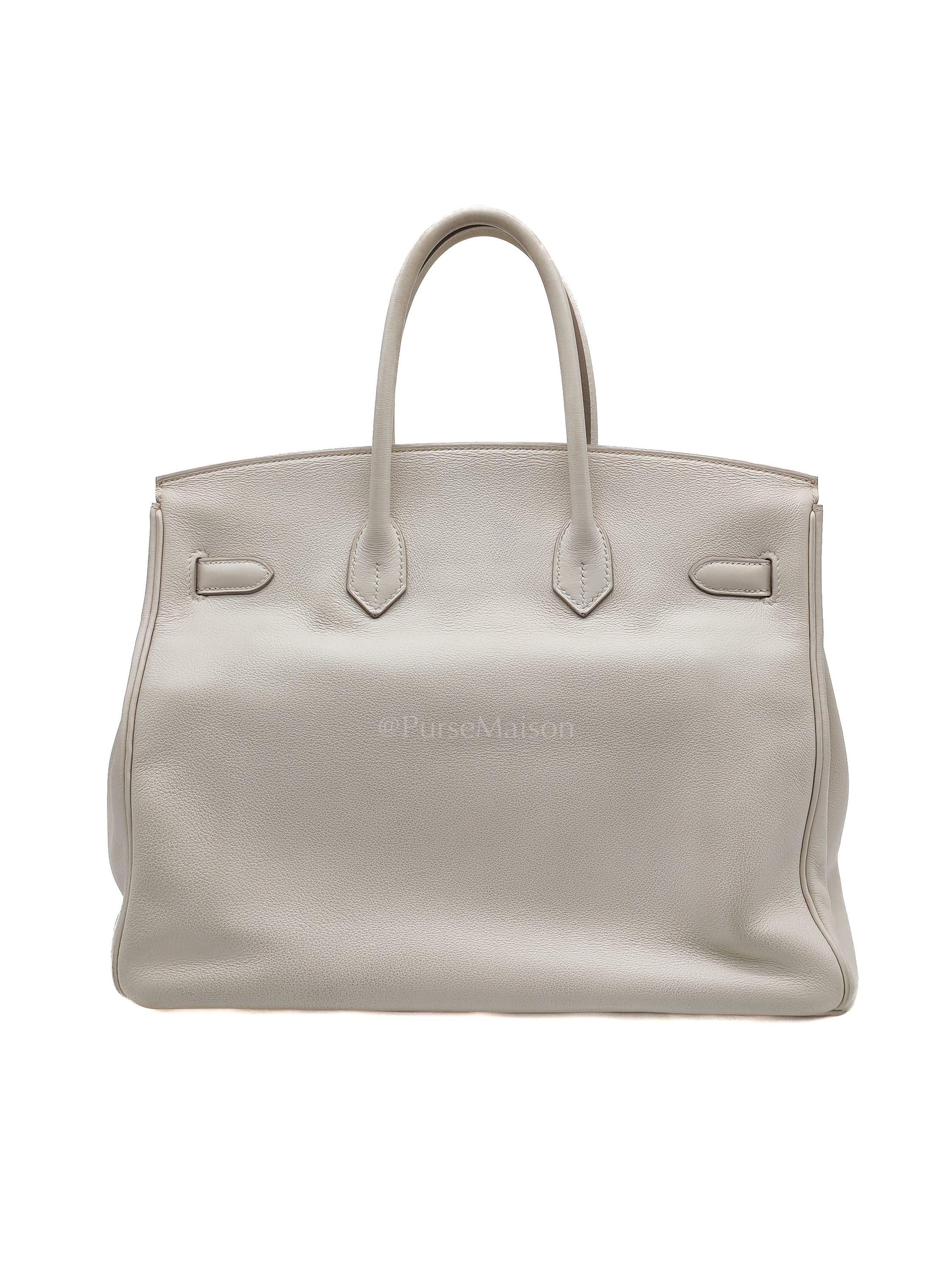 Birkin 35 in Nata Evercolor Leather and Palladium Hardware Stamp Square 0 (2011) | Purse Maison Luxury Bags Shop