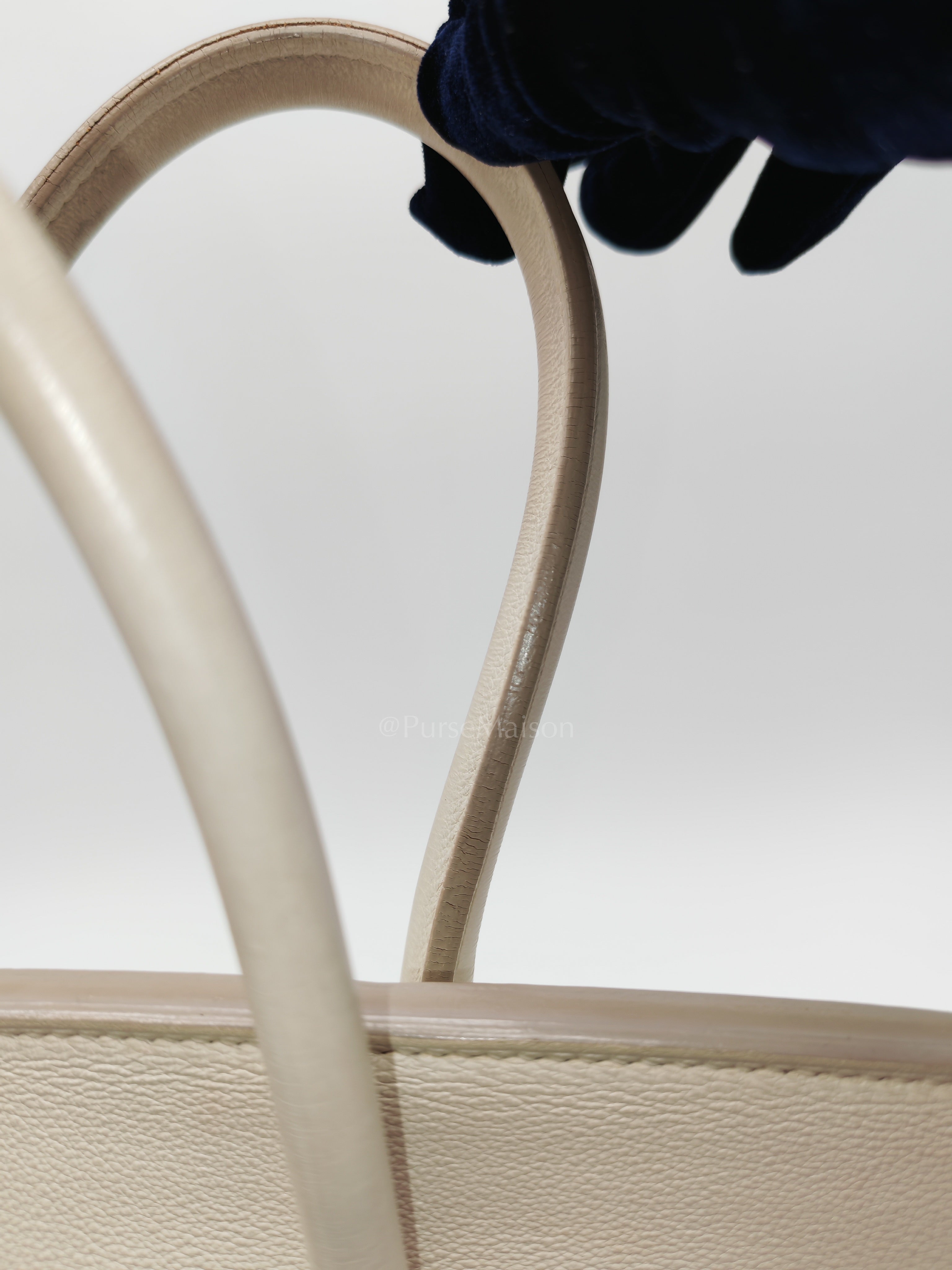 Birkin 35 in Nata Evercolor Leather and Palladium Hardware Stamp Square 0 (2011) | Purse Maison Luxury Bags Shop