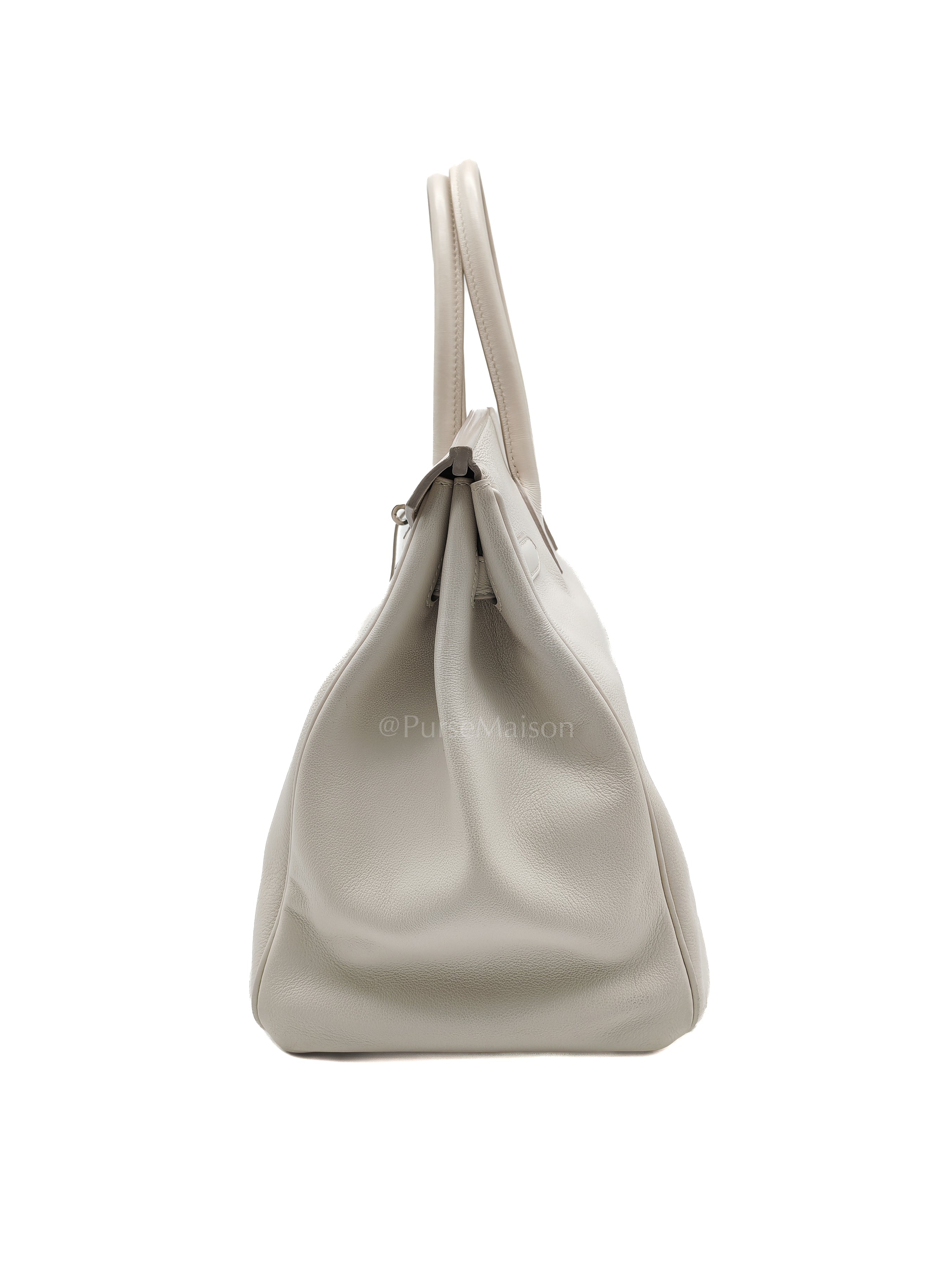 Birkin 35 in Nata Evercolor Leather and Palladium Hardware Stamp Square 0 (2011) | Purse Maison Luxury Bags Shop