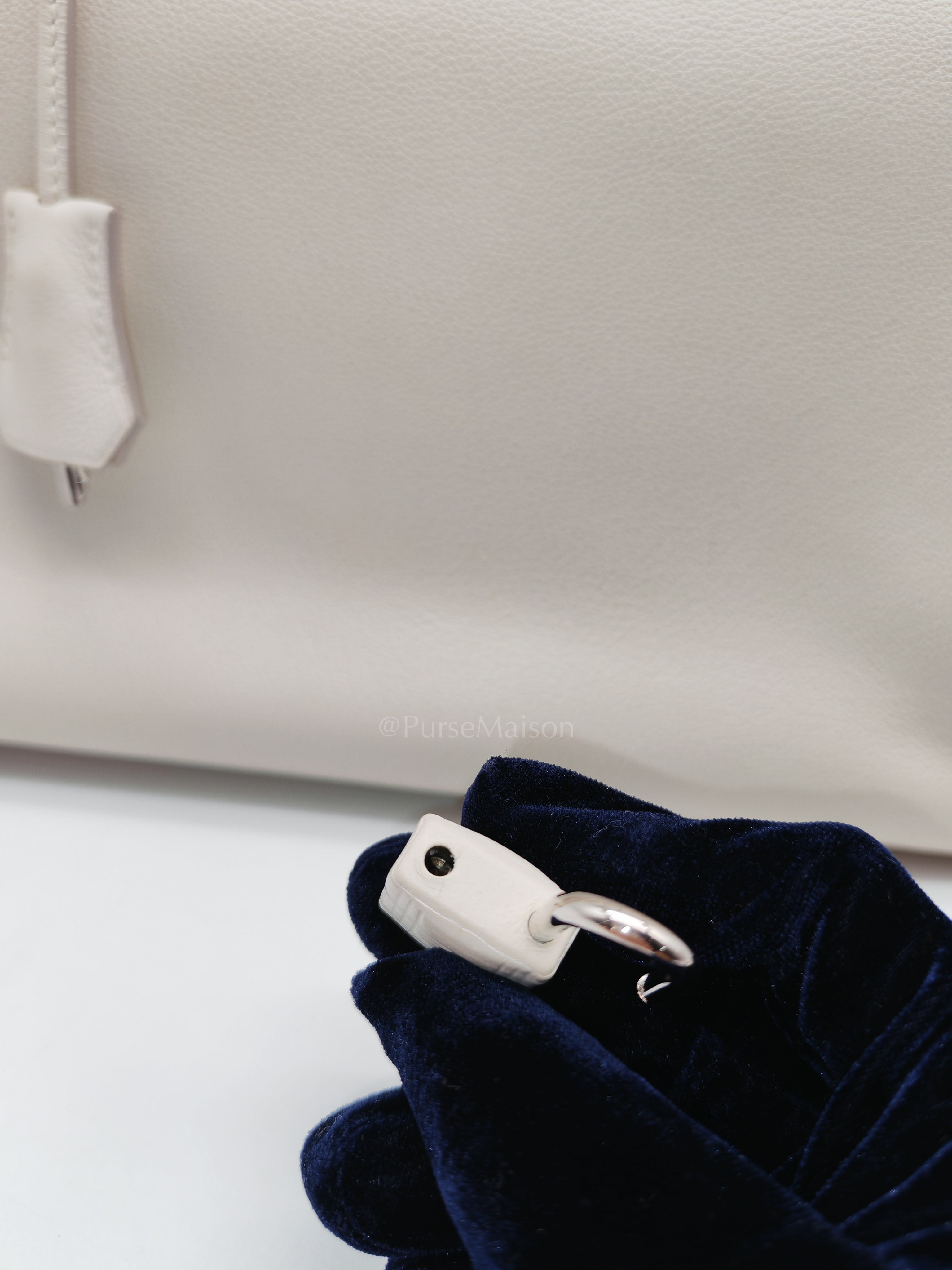 Birkin 35 in Nata Evercolor Leather and Palladium Hardware Stamp Square 0 (2011) | Purse Maison Luxury Bags Shop