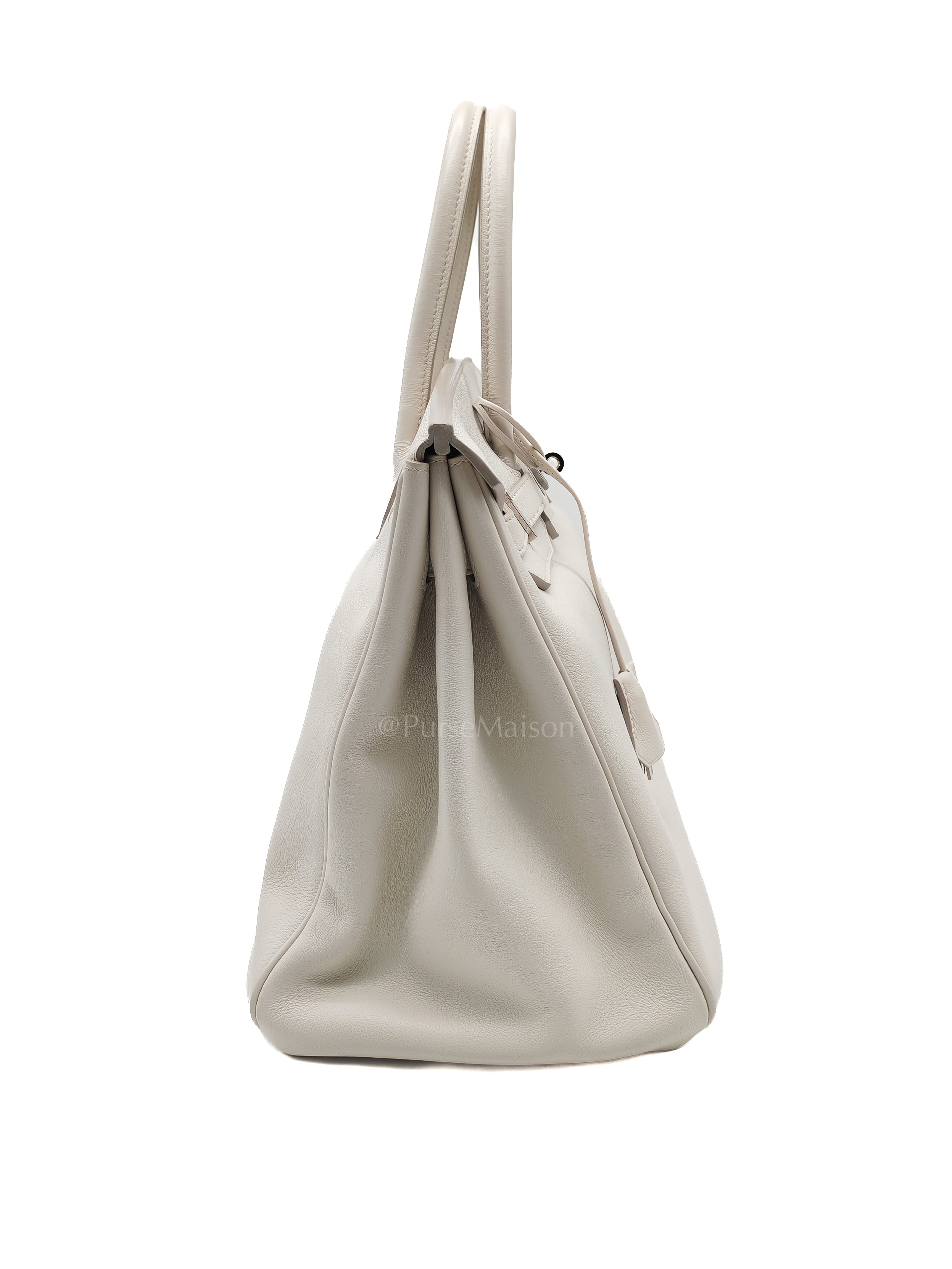 Birkin 35 in Nata Evercolor Leather and Palladium Hardware Stamp Square 0 (2011) | Purse Maison Luxury Bags Shop