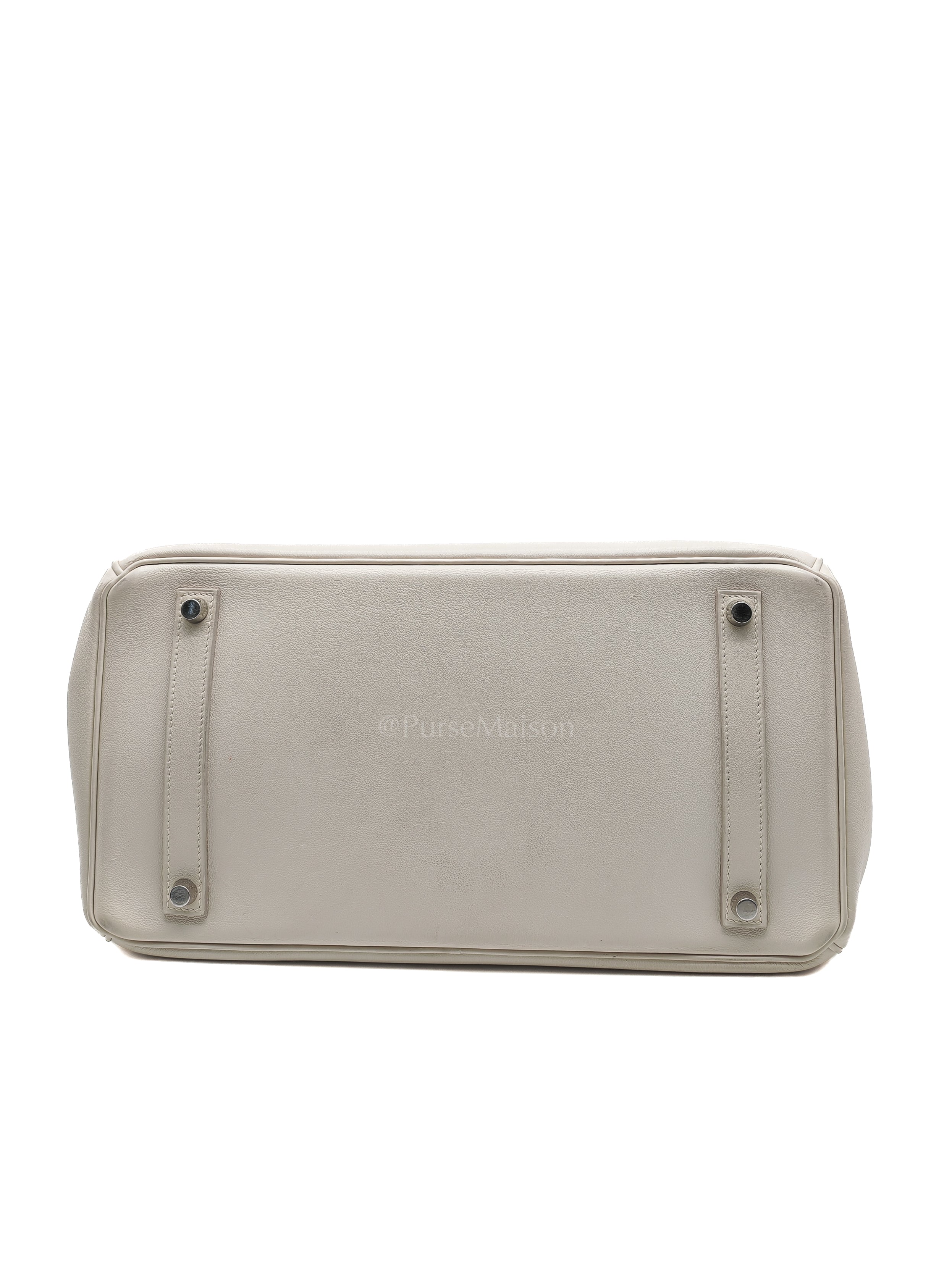 Birkin 35 in Nata Evercolor Leather and Palladium Hardware Stamp Square 0 (2011) | Purse Maison Luxury Bags Shop