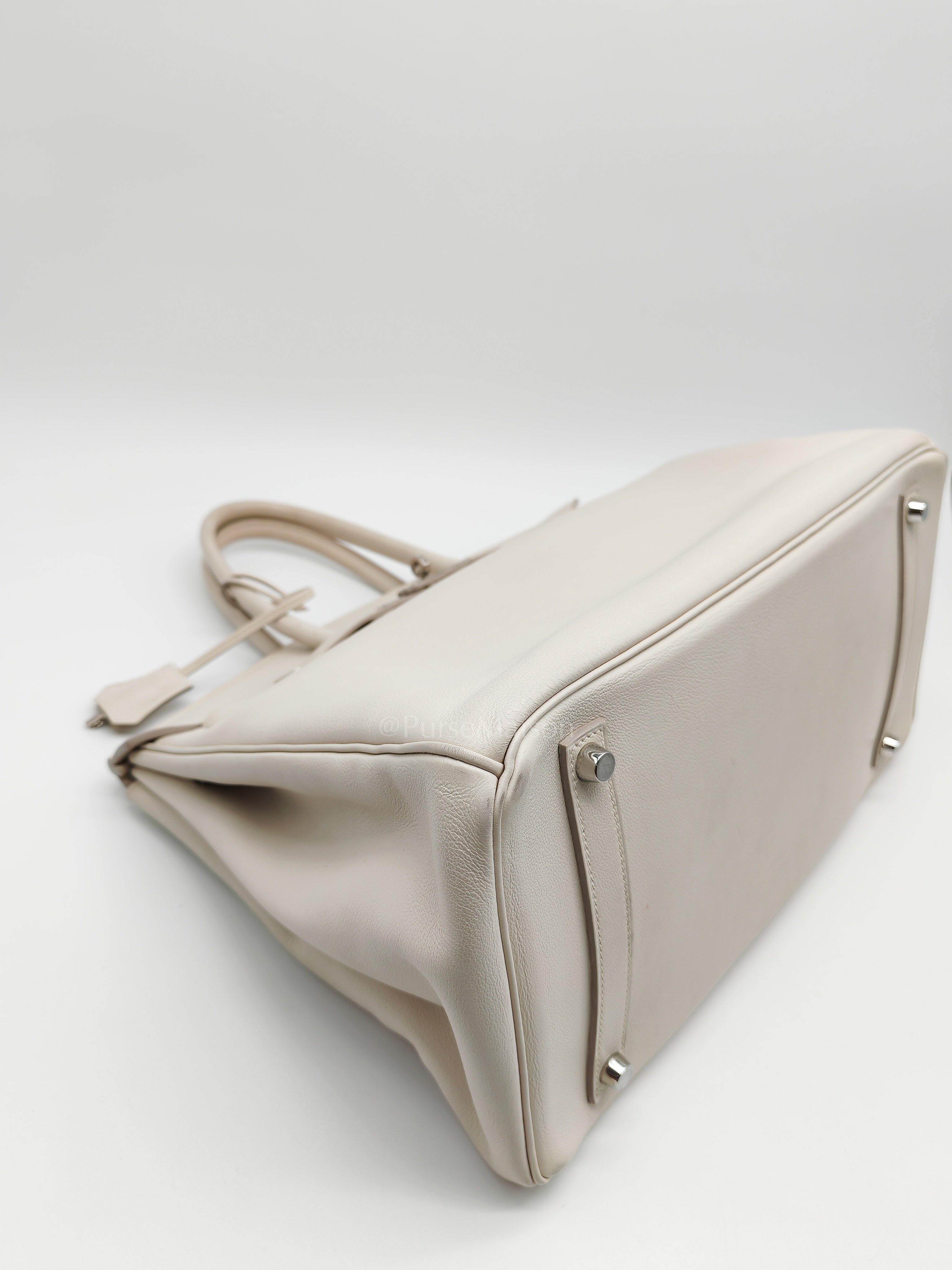 Birkin 35 in Nata Evercolor Leather and Palladium Hardware Stamp Square 0 (2011) | Purse Maison Luxury Bags Shop