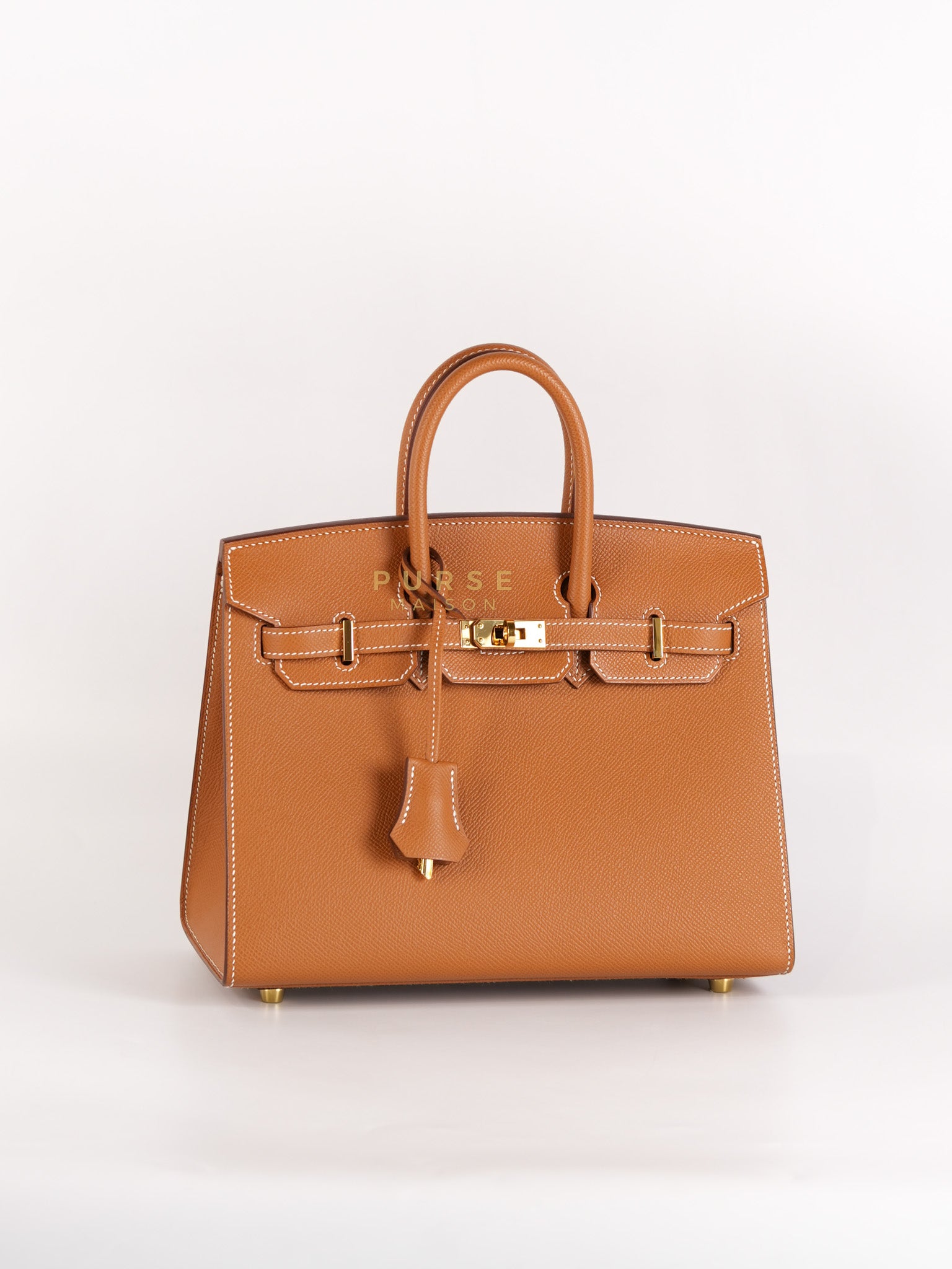 Birkin 25 Sellier in Gold Epsom Leather & Gold Hardware Stamp U(2022)
