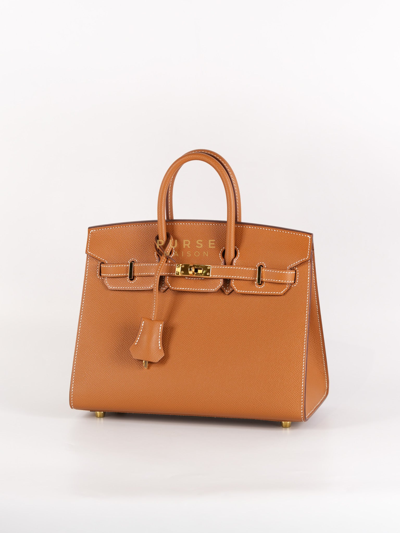 Birkin 25 Sellier in Gold Epsom Leather & Gold Hardware Stamp U(2022) | Purse Maison Luxury Bags Shop