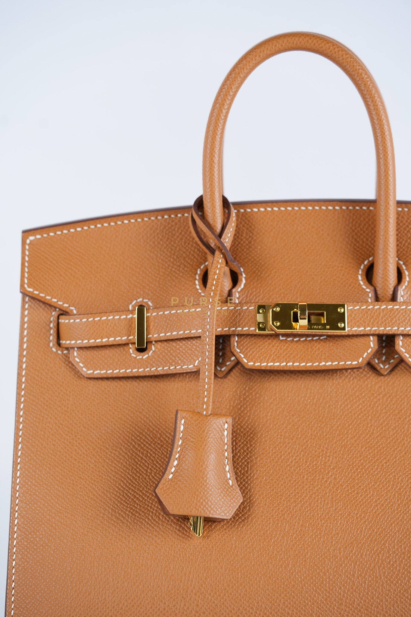 Birkin 25 Sellier in Gold Epsom Leather & Gold Hardware Stamp U(2022) | Purse Maison Luxury Bags Shop