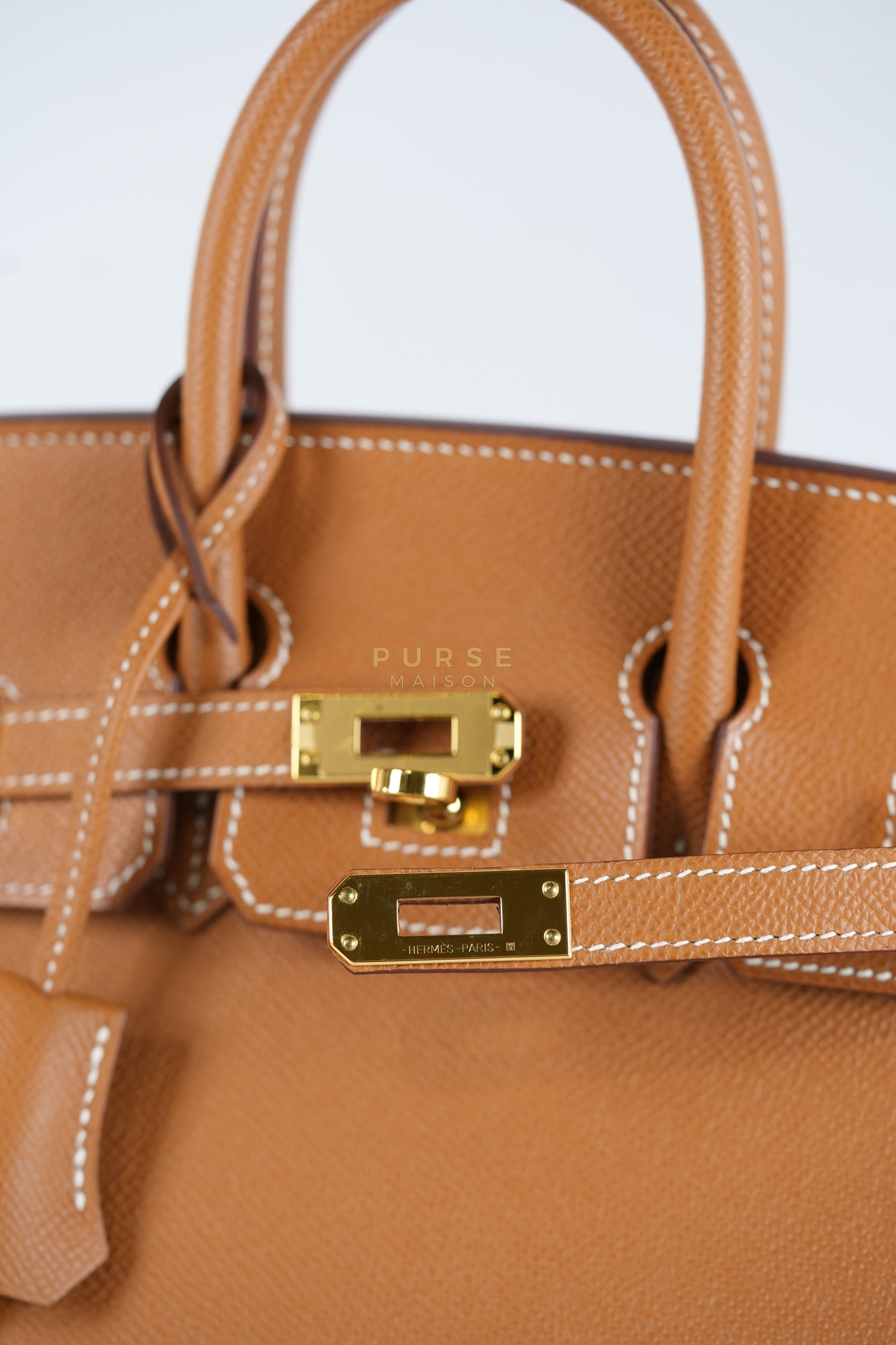 Birkin 25 Sellier in Gold Epsom Leather & Gold Hardware Stamp U(2022) | Purse Maison Luxury Bags Shop