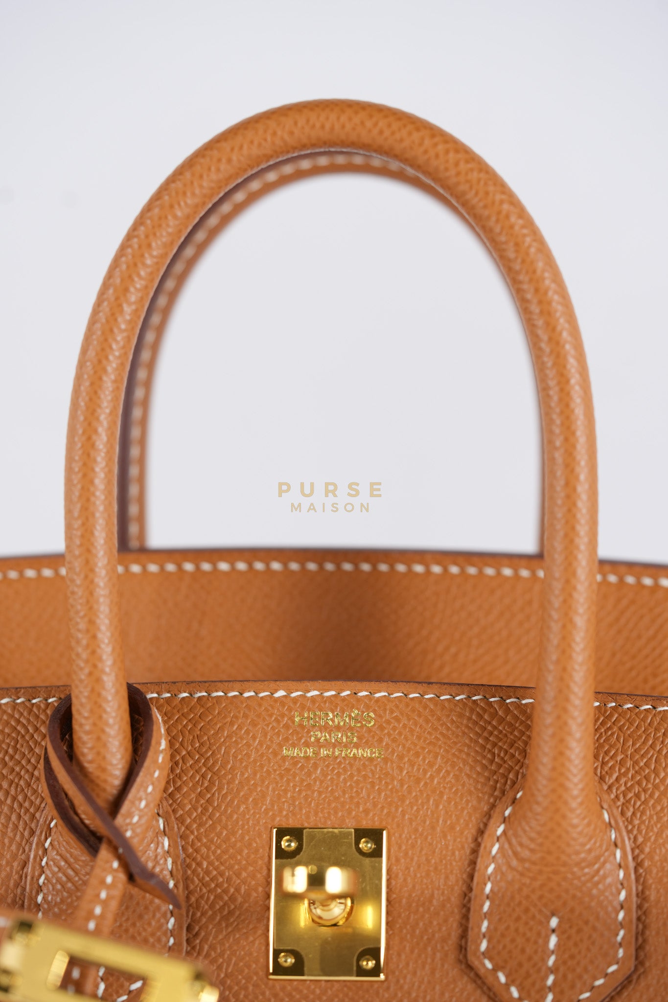 Birkin 25 Sellier in Gold Epsom Leather & Gold Hardware Stamp U(2022) | Purse Maison Luxury Bags Shop