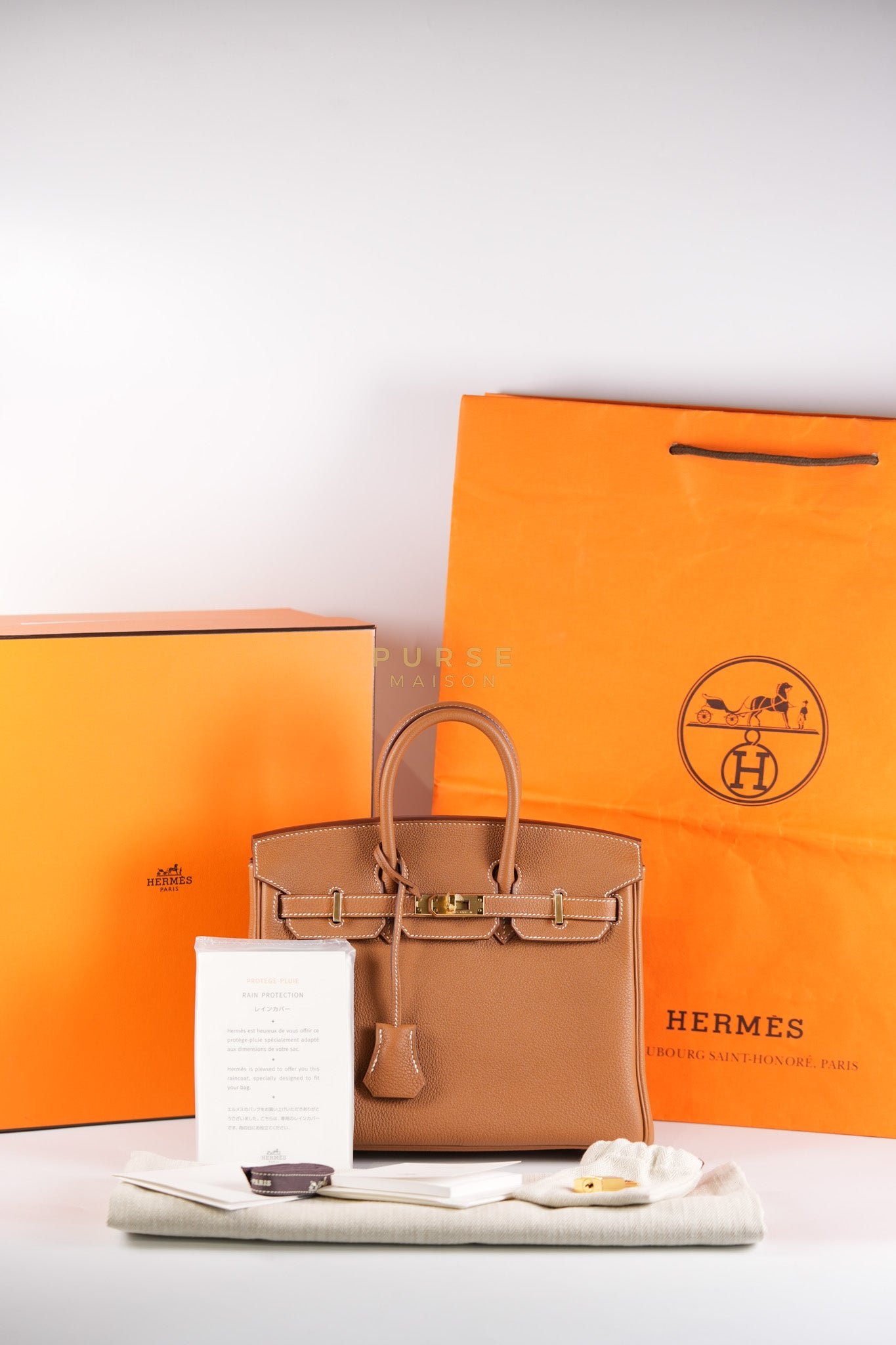Birkin 25 in Gold Togo Leather & Gold Hardware Stamp B(2023)