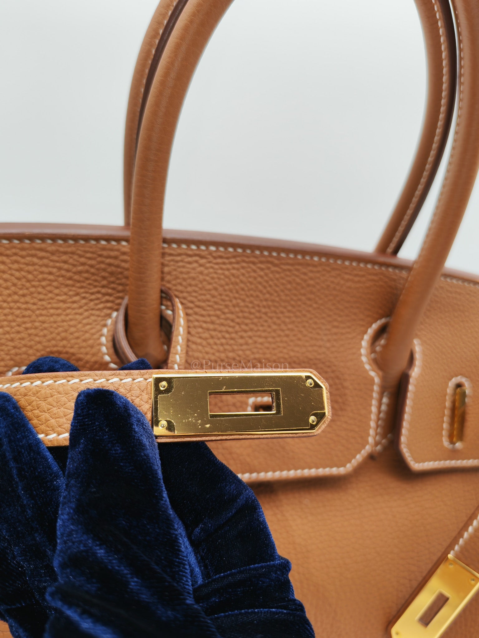 Birkin 30 Retourne in Gold Togo Leather & Gold Hardware Stamp A