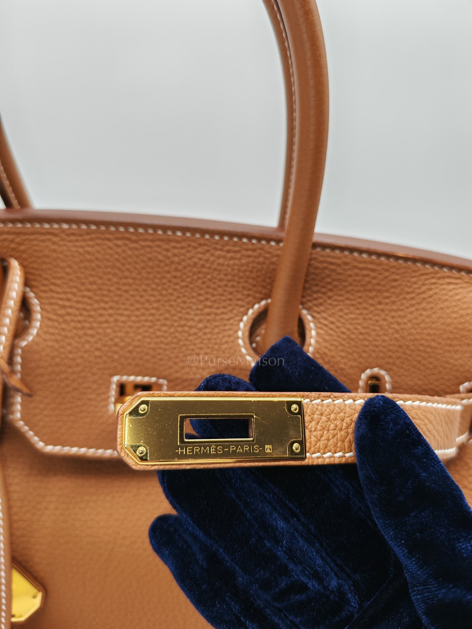 Birkin 30 Retourne in Gold Togo Leather & Gold Hardware Stamp A