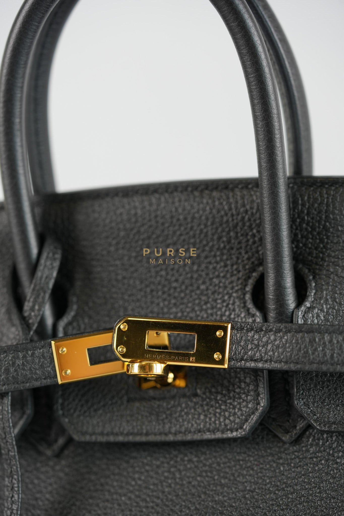 Birkin 25 in Black Togo Leather & Gold Hardware Stamp X (2016) | Purse Maison Luxury Bags Shop