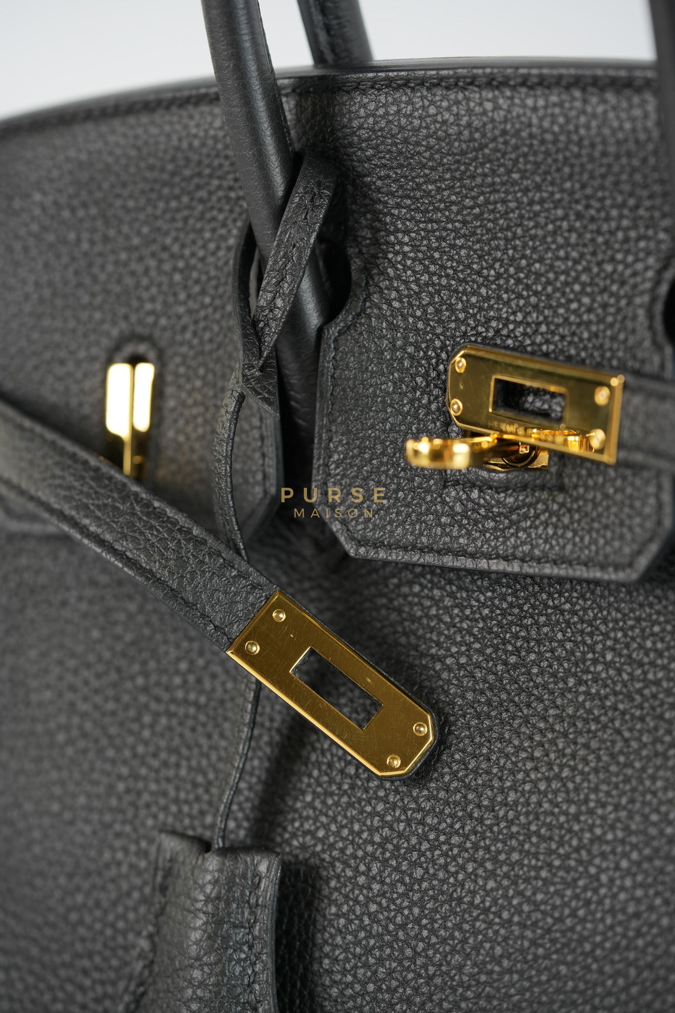 Birkin 25 in Black Togo Leather & Gold Hardware Stamp X (2016) | Purse Maison Luxury Bags Shop
