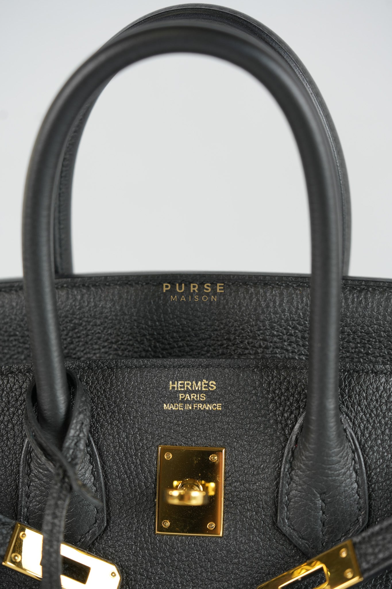 Birkin 25 in Black Togo Leather & Gold Hardware Stamp X (2016) | Purse Maison Luxury Bags Shop