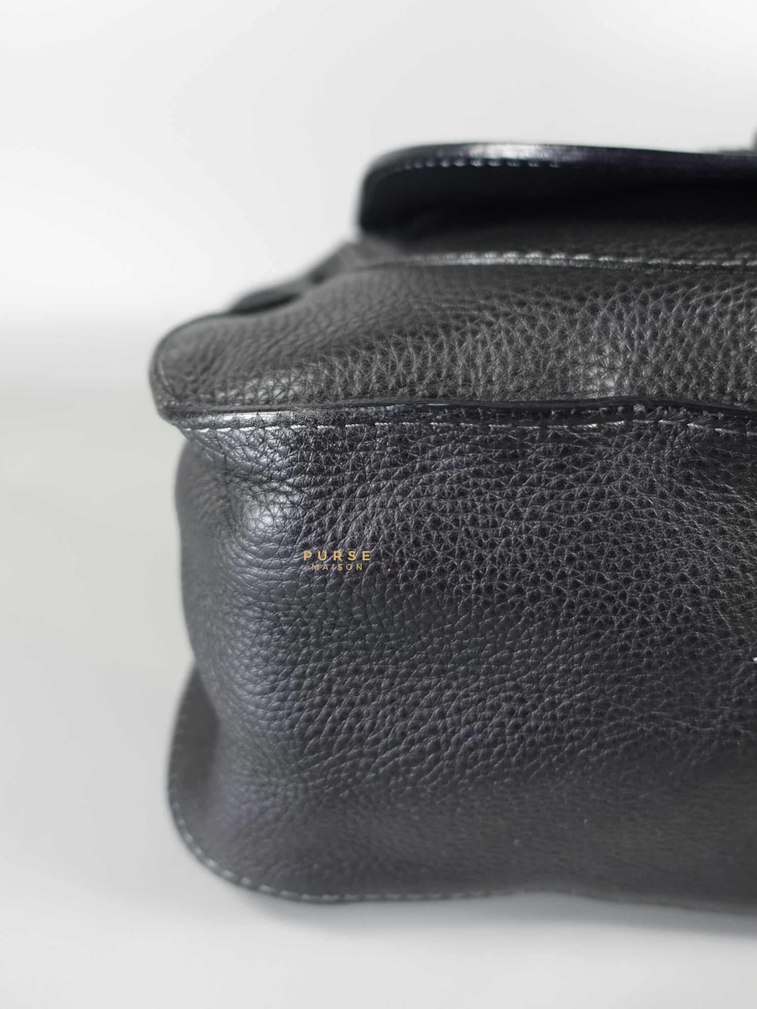 Black Leather Medium Marcie Satchel Bag | Purse Maison Luxury Bags Shop