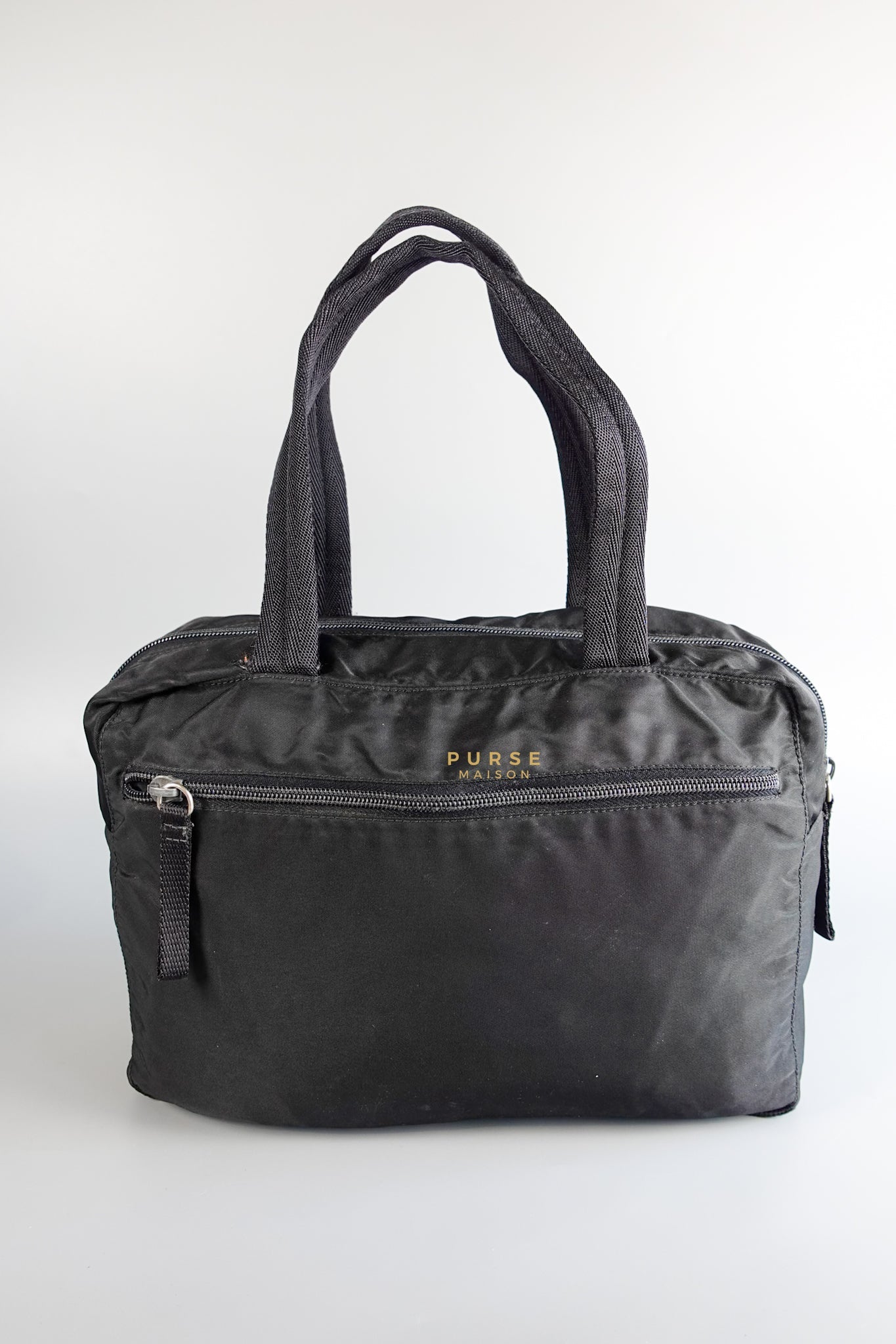 Black Nylon Hand Carry Bag | Purse Maison Luxury Bags Shop