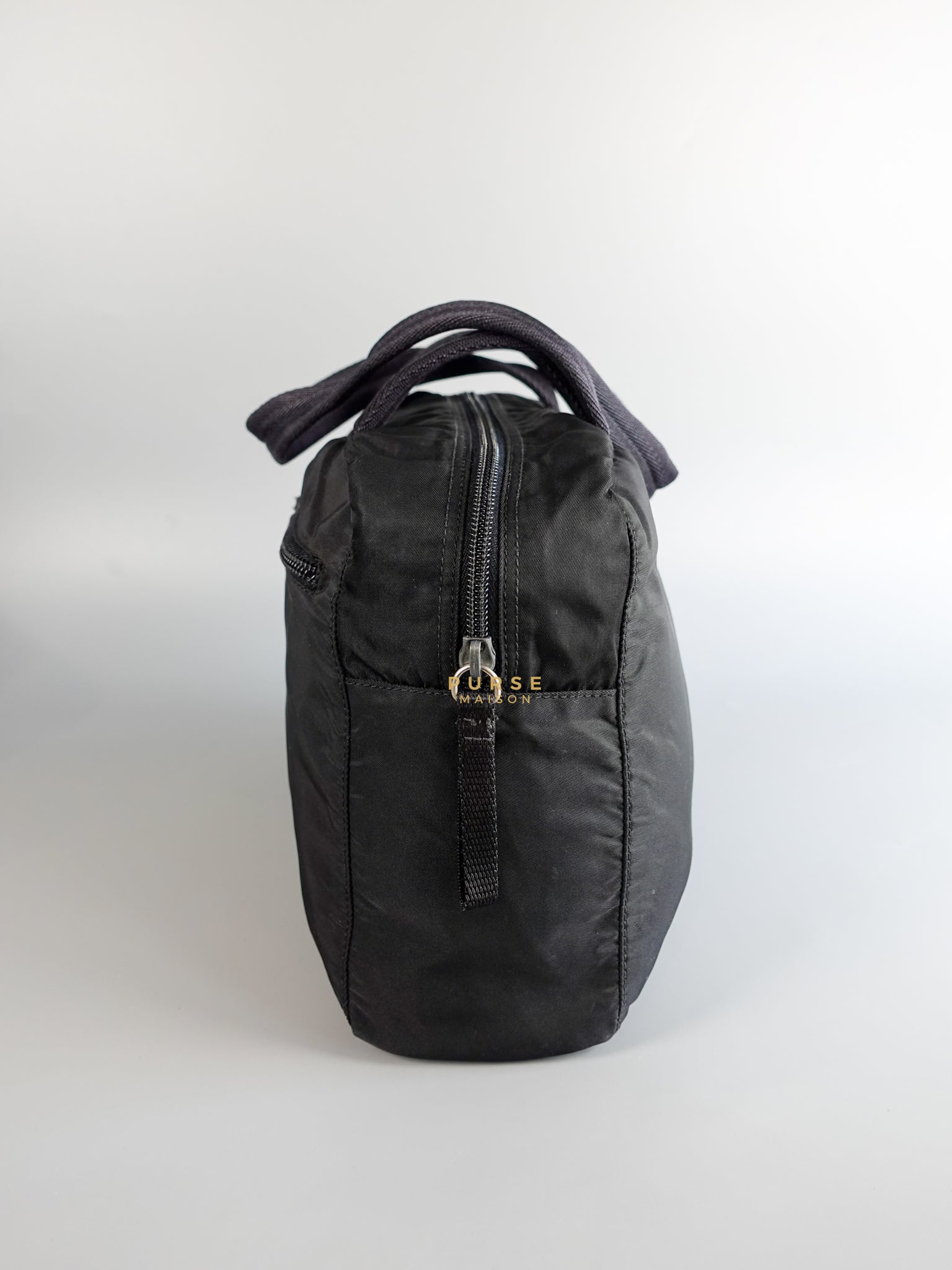 Black Nylon Hand Carry Bag | Purse Maison Luxury Bags Shop