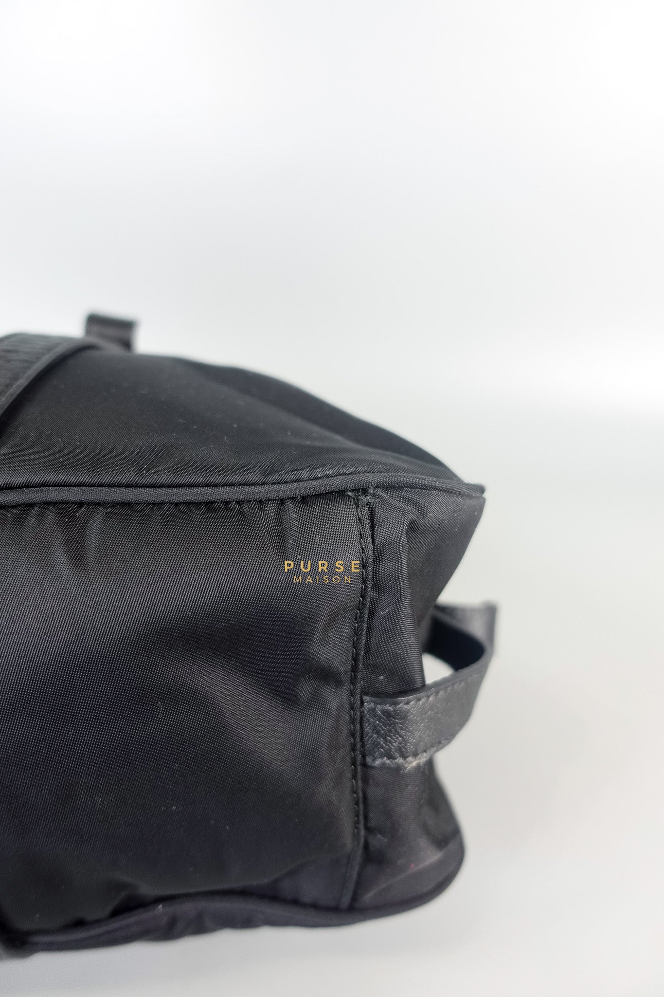 Black Nylon Tessuto And Leather Bauletto Shoulder Bag | Purse Maison Luxury Bags Shop