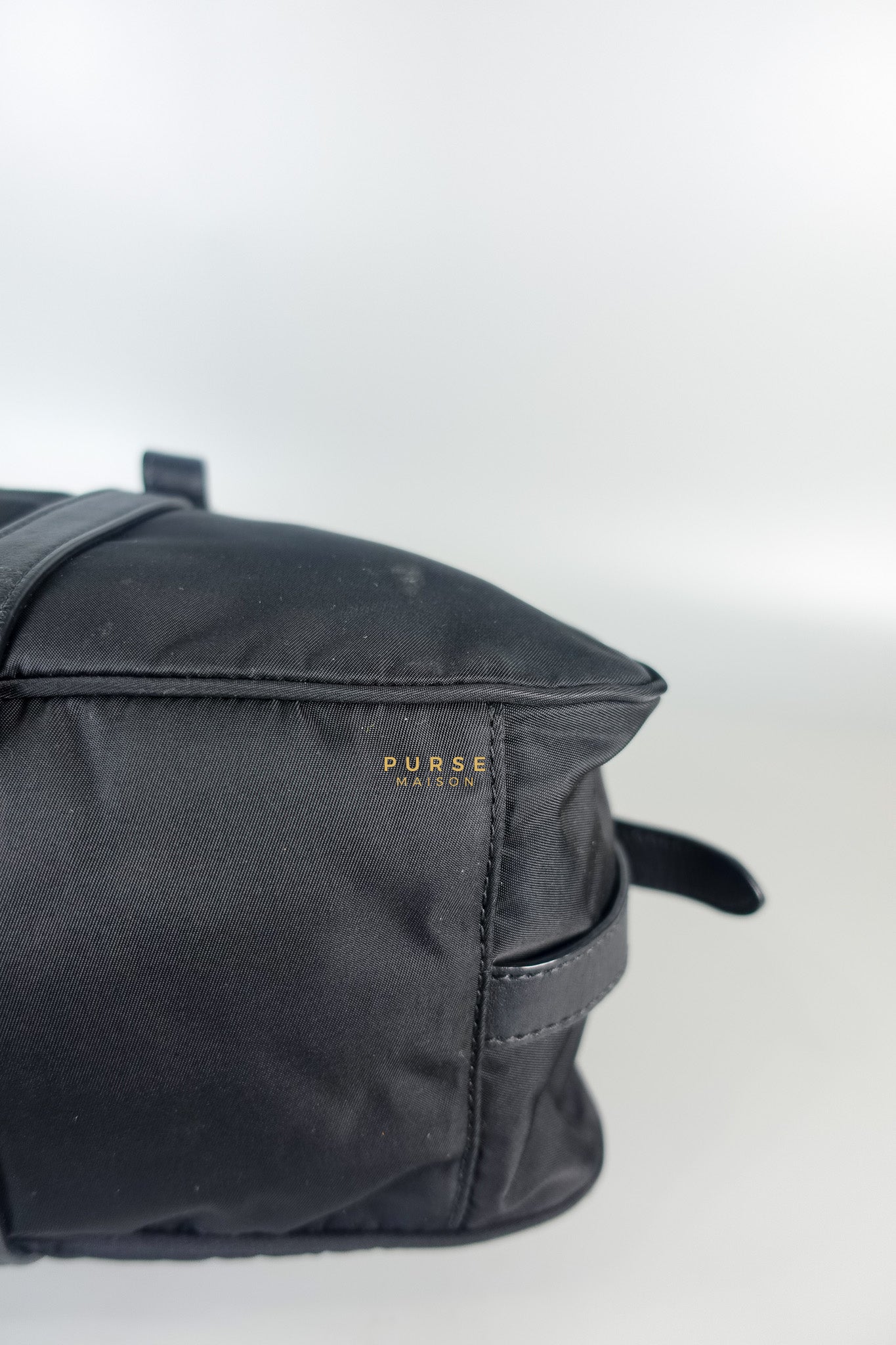 Black Nylon Tessuto And Leather Bauletto Shoulder Bag | Purse Maison Luxury Bags Shop