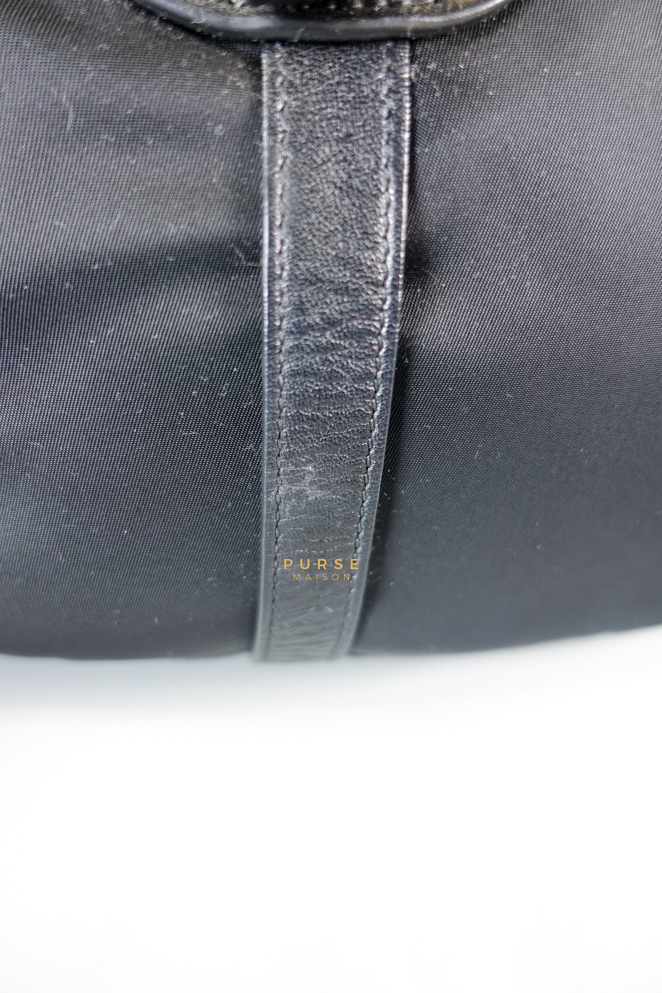 Black Nylon Tessuto And Leather Bauletto Shoulder Bag | Purse Maison Luxury Bags Shop