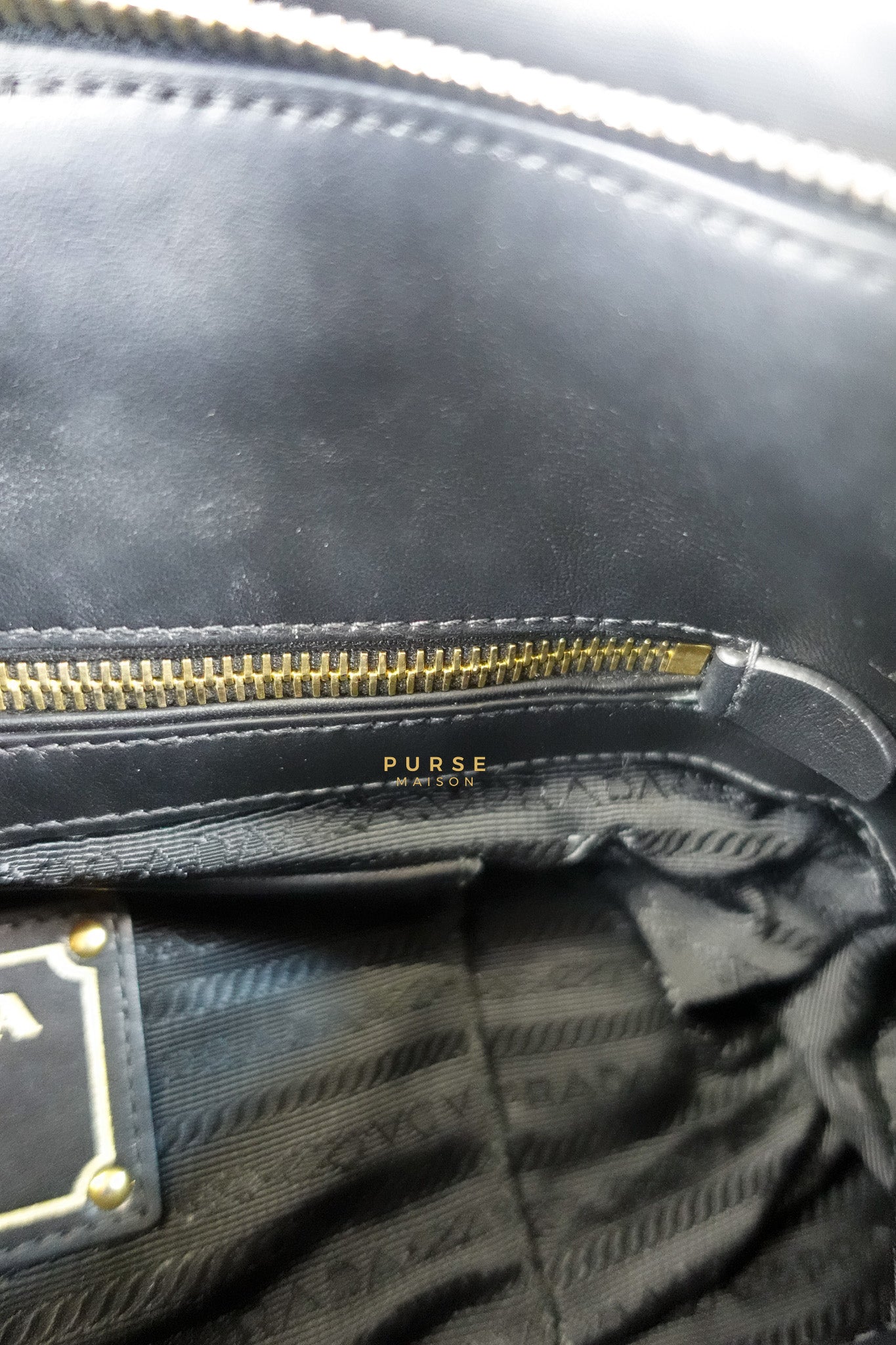 Black Nylon Tessuto And Leather Bauletto Shoulder Bag | Purse Maison Luxury Bags Shop