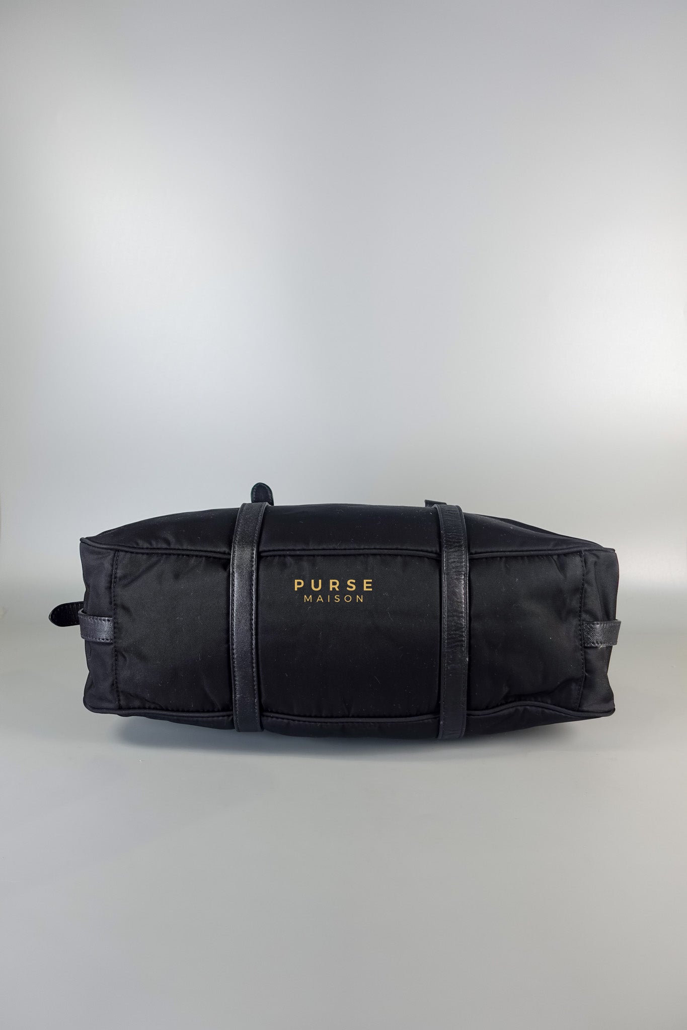 Black Nylon Tessuto And Leather Bauletto Shoulder Bag | Purse Maison Luxury Bags Shop