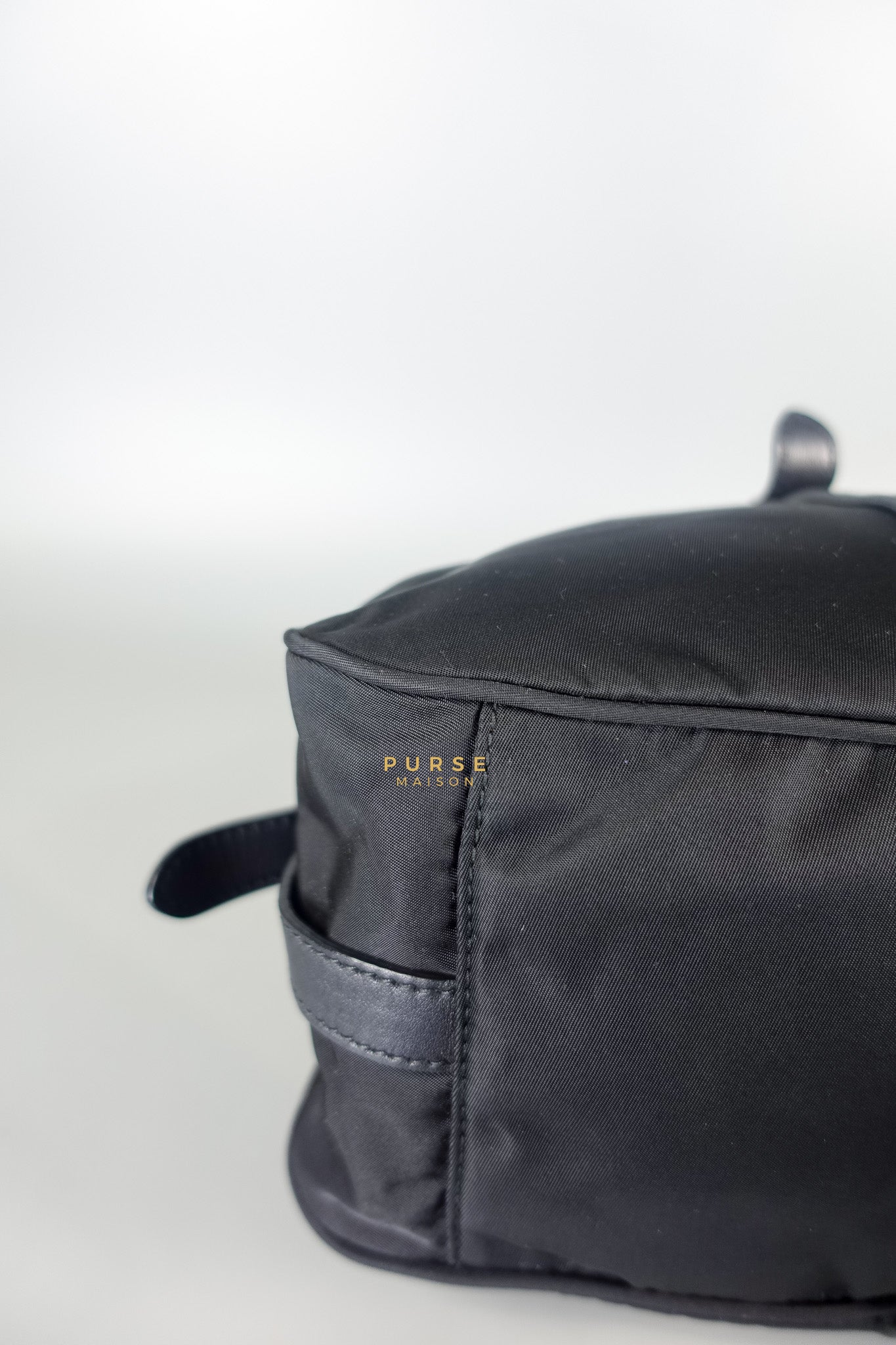 Black Nylon Tessuto And Leather Bauletto Shoulder Bag | Purse Maison Luxury Bags Shop