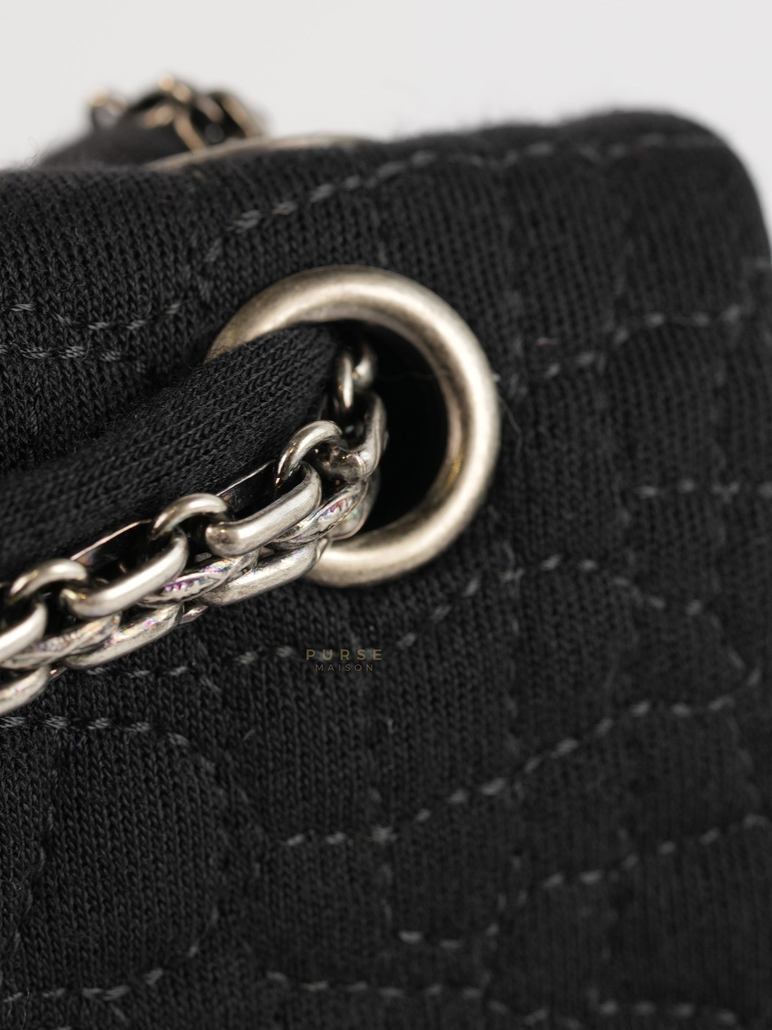Black Reissue 2.55 Jersey Croco Quilt 227 Double Flap Ruthenium Hardware(Series 11) | Purse Maison Luxury Bags Shop