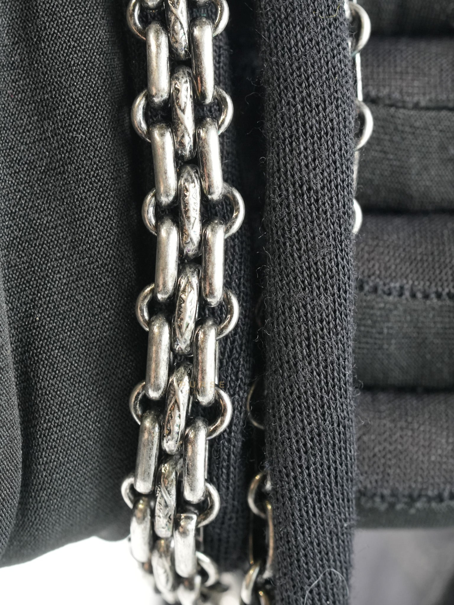 Black Reissue 2.55 Jersey Croco Quilt 227 Double Flap Ruthenium Hardware(Series 11) | Purse Maison Luxury Bags Shop