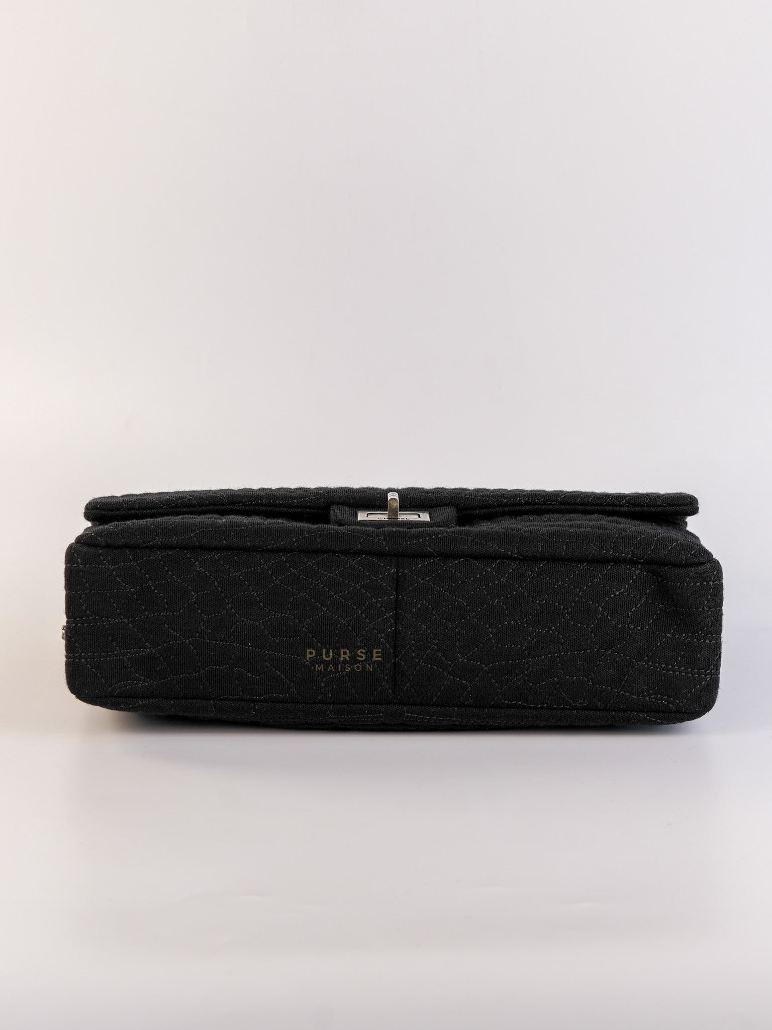 Black Reissue 2.55 Jersey Croco Quilt 227 Double Flap Ruthenium Hardware(Series 11) | Purse Maison Luxury Bags Shop