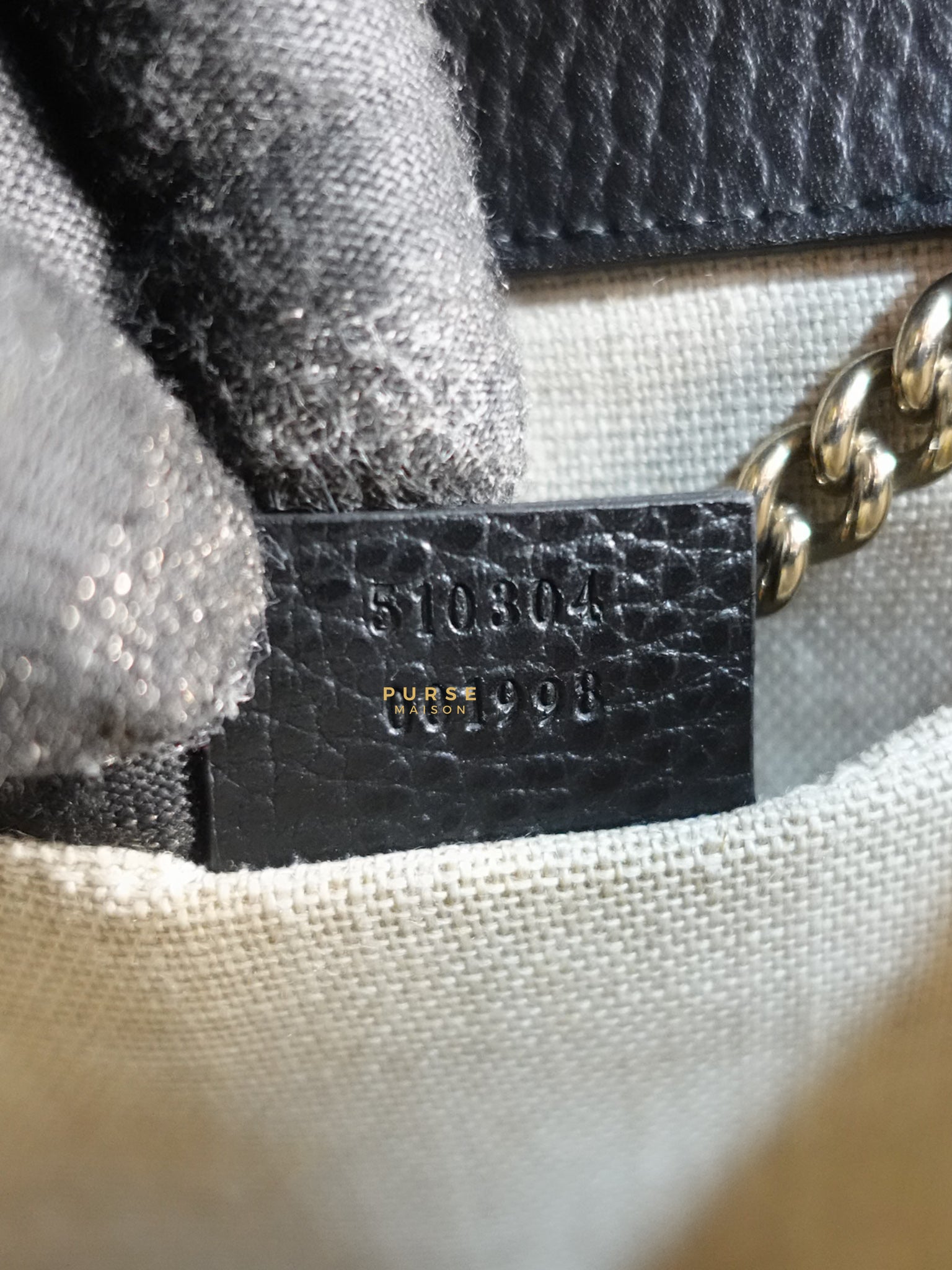 Black Small Dollar Interlocking G Crossbody Chain Strap | Purse Maison Luxury Bags Shop