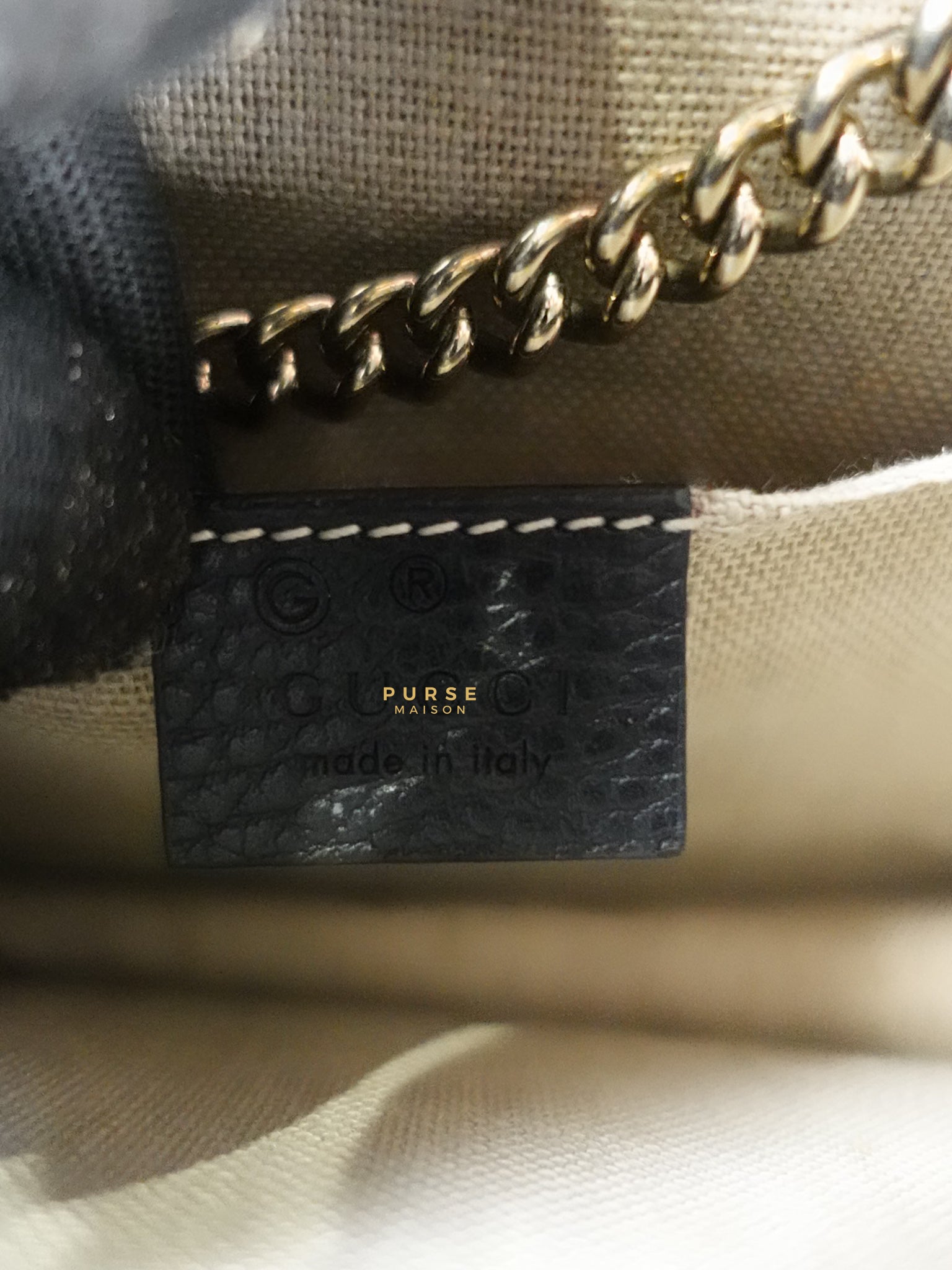 Black Small Dollar Interlocking G Crossbody Chain Strap | Purse Maison Luxury Bags Shop