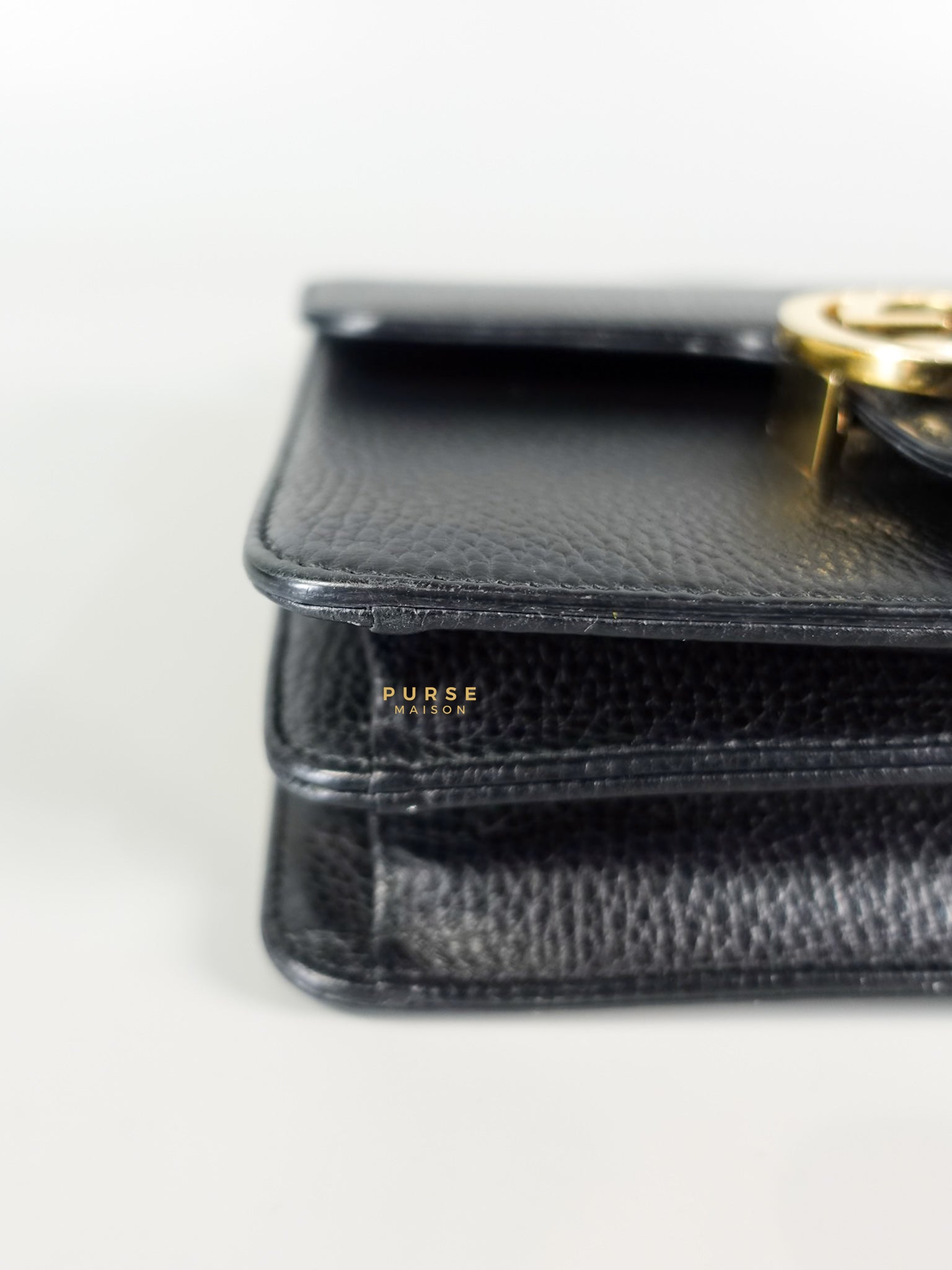 Black Small Dollar Interlocking G Crossbody Chain Strap | Purse Maison Luxury Bags Shop