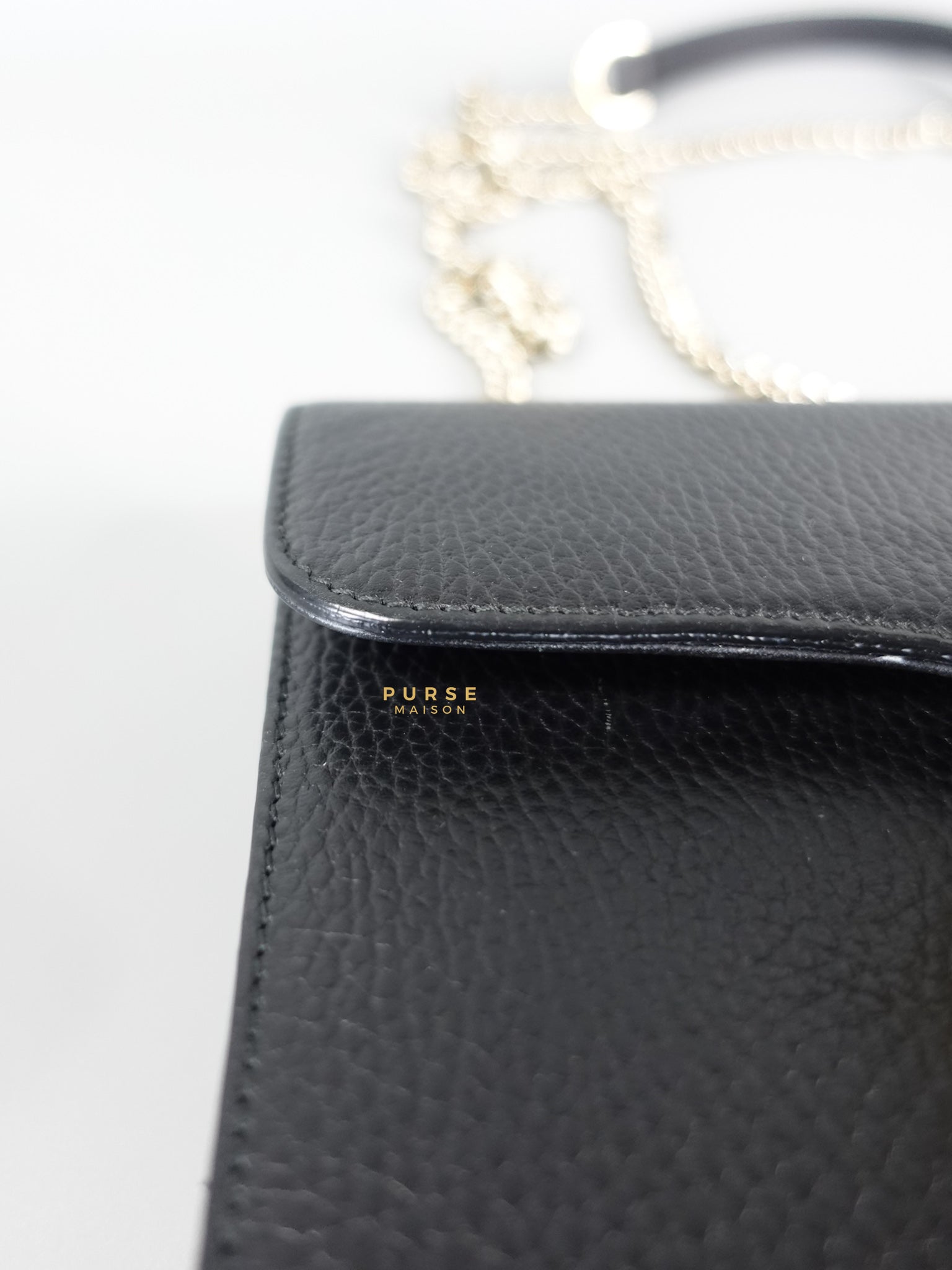 Black Small Dollar Interlocking G Crossbody Chain Strap | Purse Maison Luxury Bags Shop