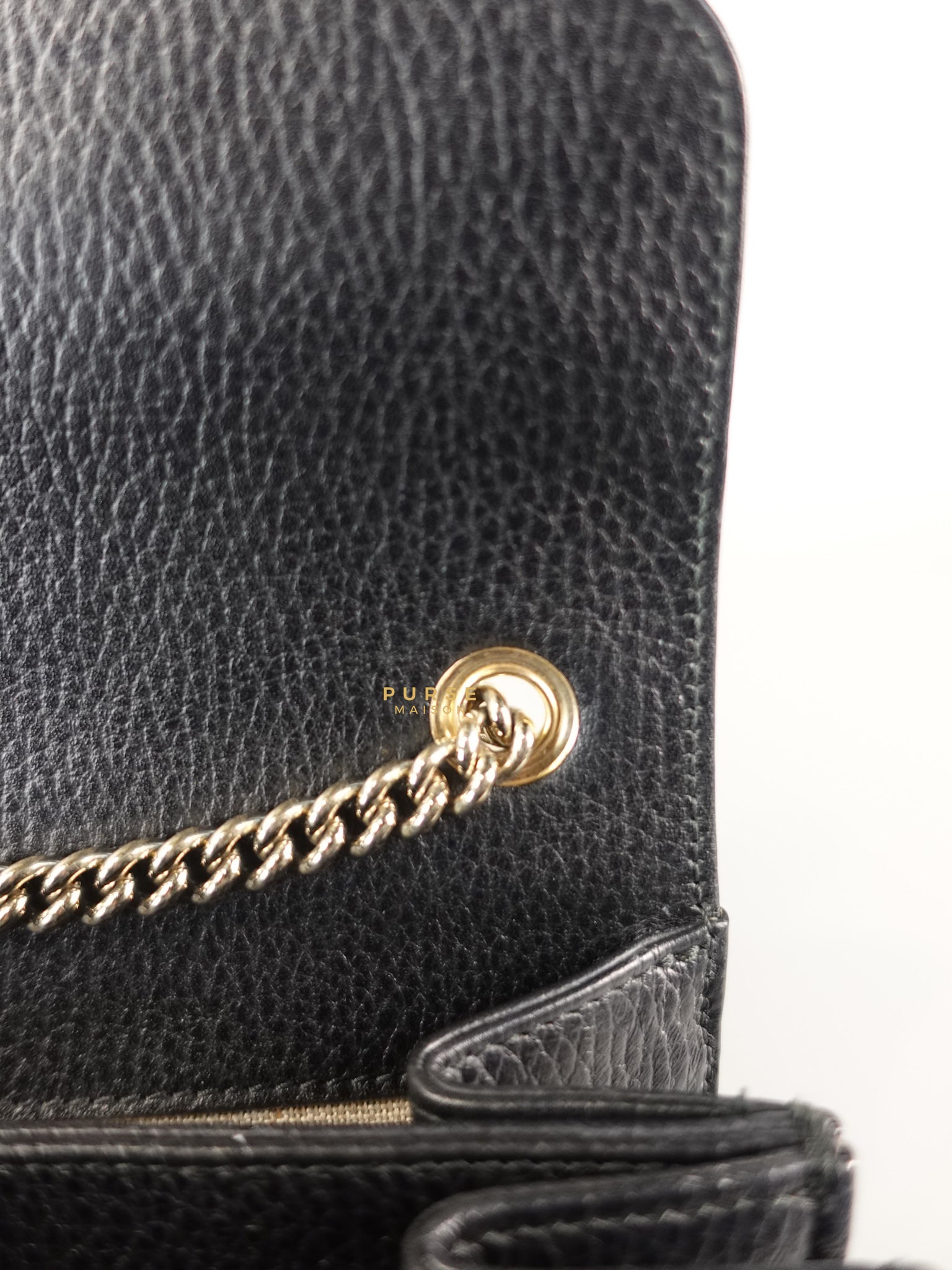 Black Small Dollar Interlocking G Crossbody Chain Strap | Purse Maison Luxury Bags Shop