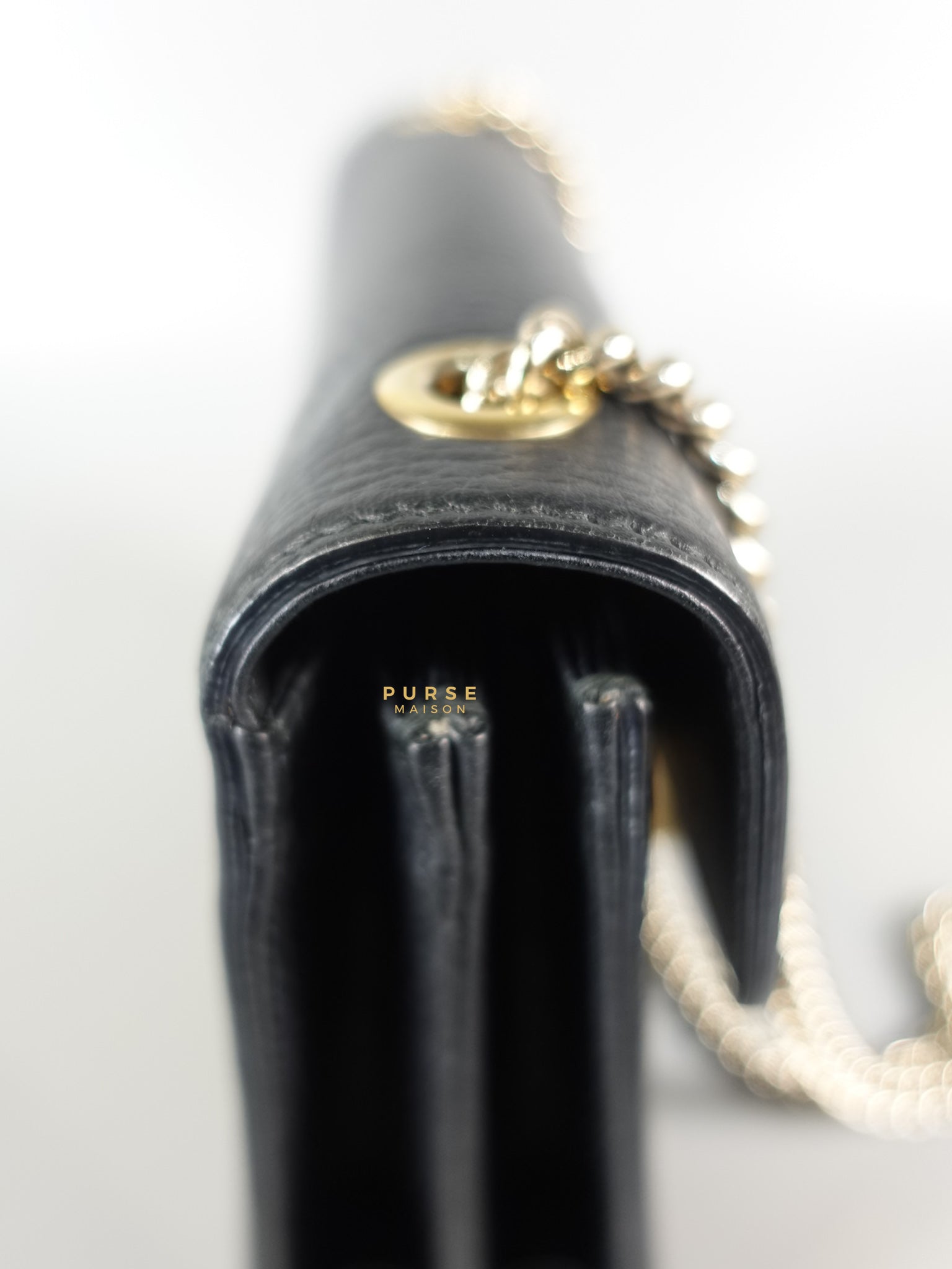 Black Small Dollar Interlocking G Crossbody Chain Strap | Purse Maison Luxury Bags Shop