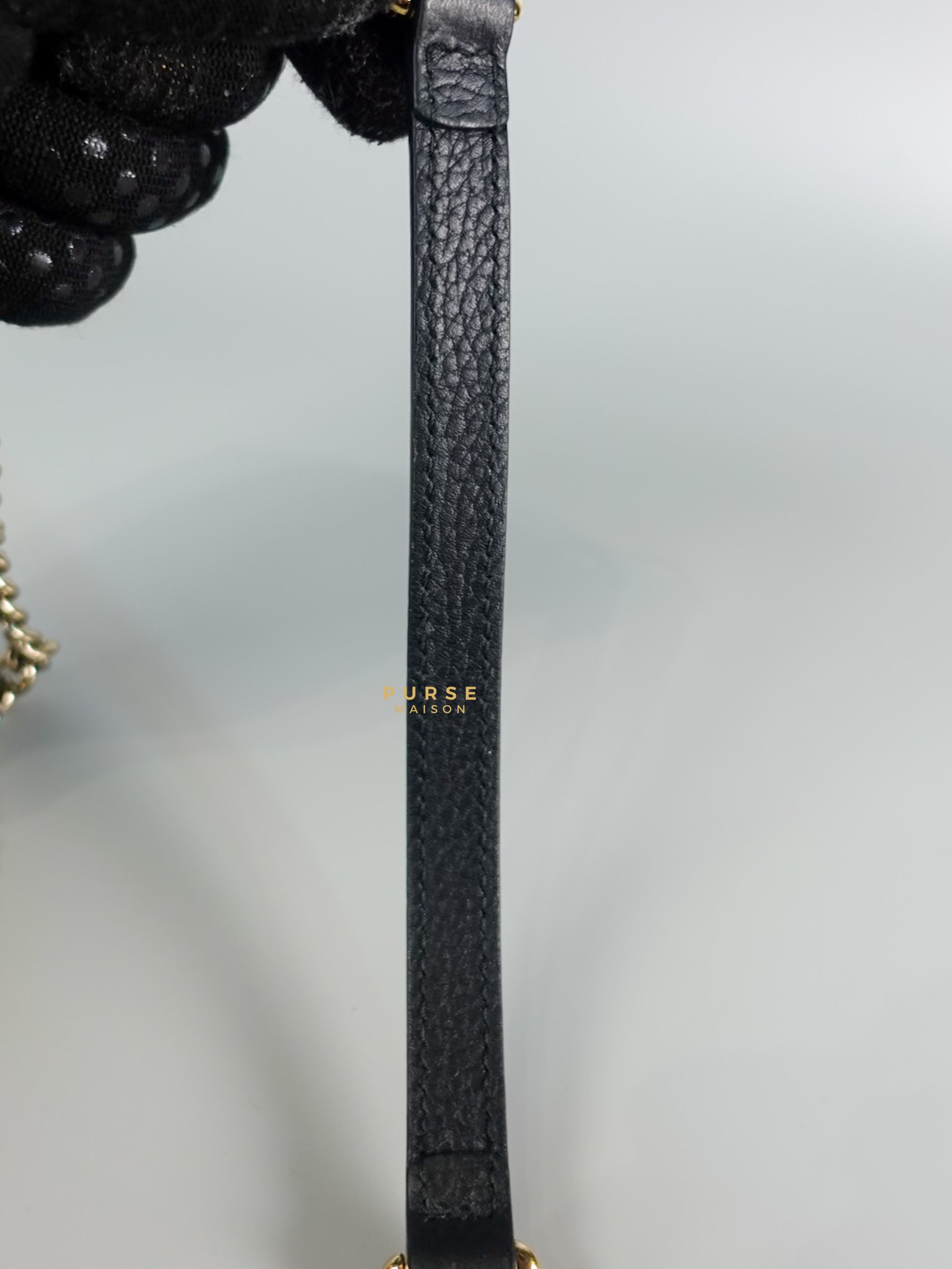 Black Small Dollar Interlocking G Crossbody Chain Strap | Purse Maison Luxury Bags Shop