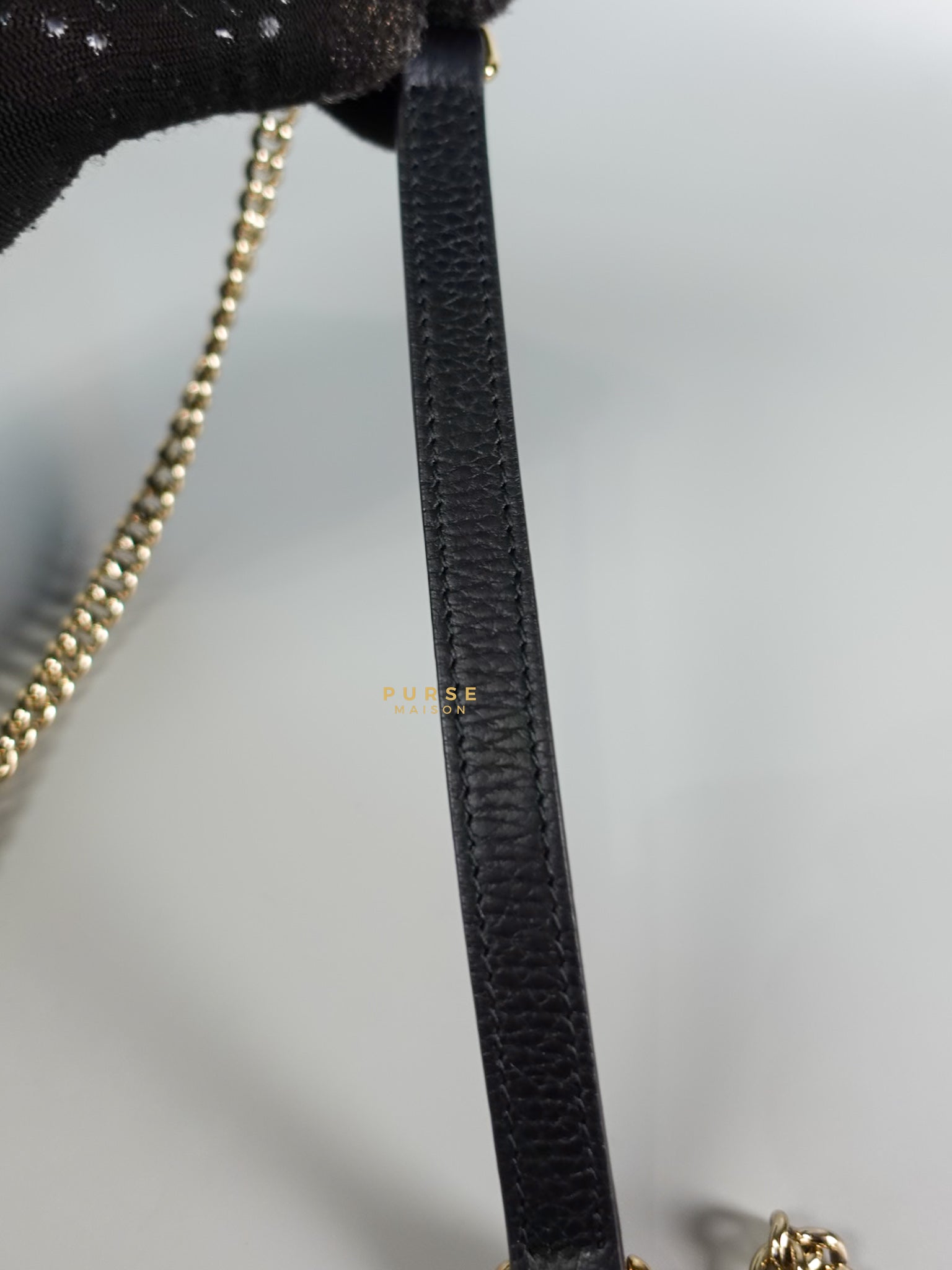 Black Small Dollar Interlocking G Crossbody Chain Strap | Purse Maison Luxury Bags Shop