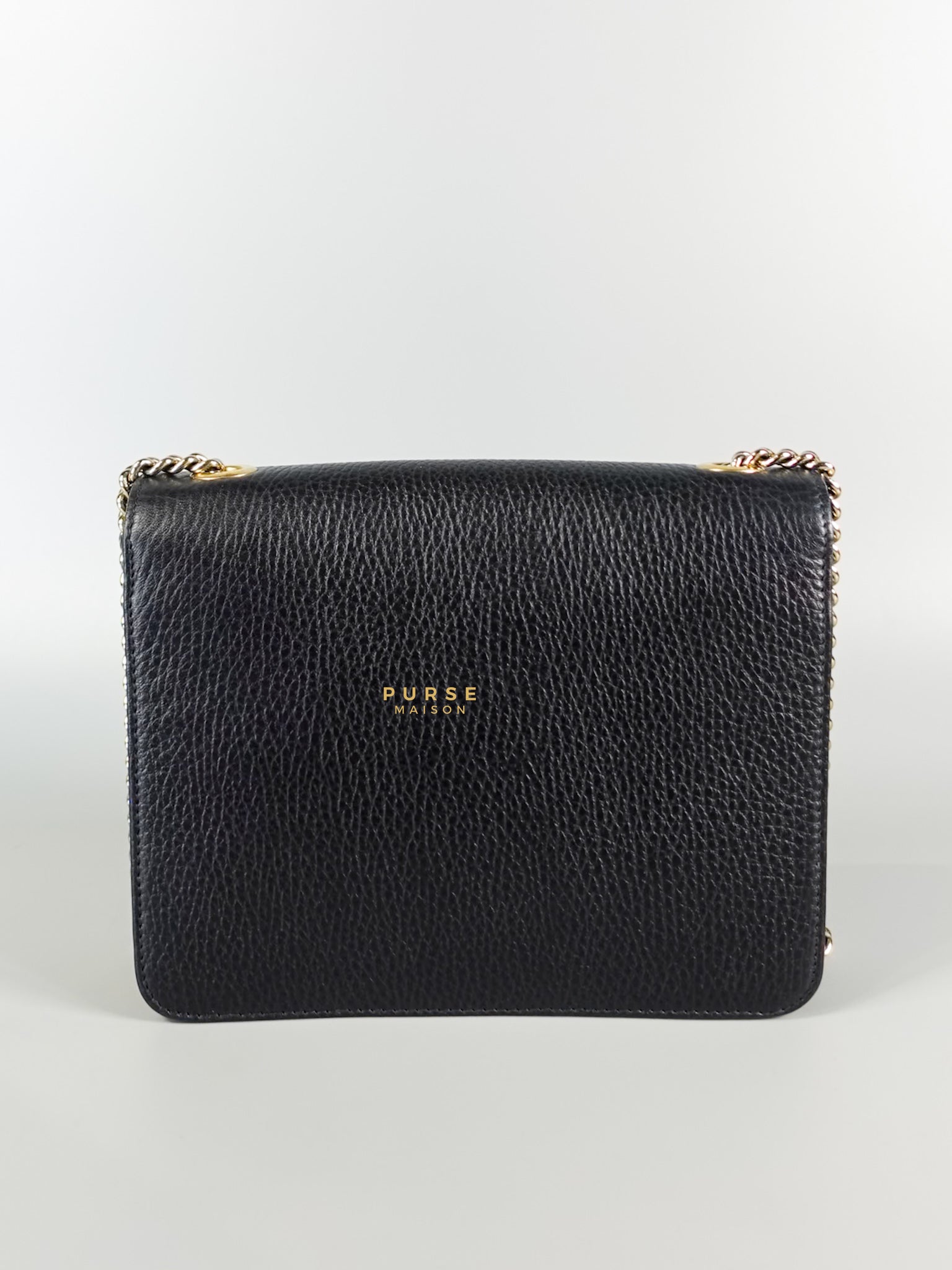 Black Small Dollar Interlocking G Crossbody Chain Strap | Purse Maison Luxury Bags Shop