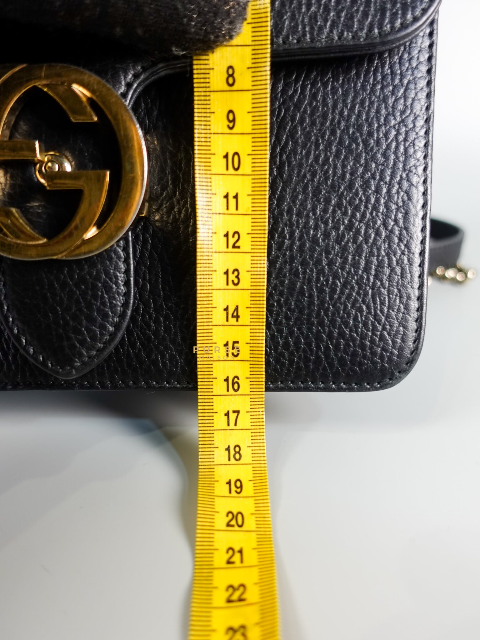 Black Small Dollar Interlocking G Crossbody Chain Strap | Purse Maison Luxury Bags Shop