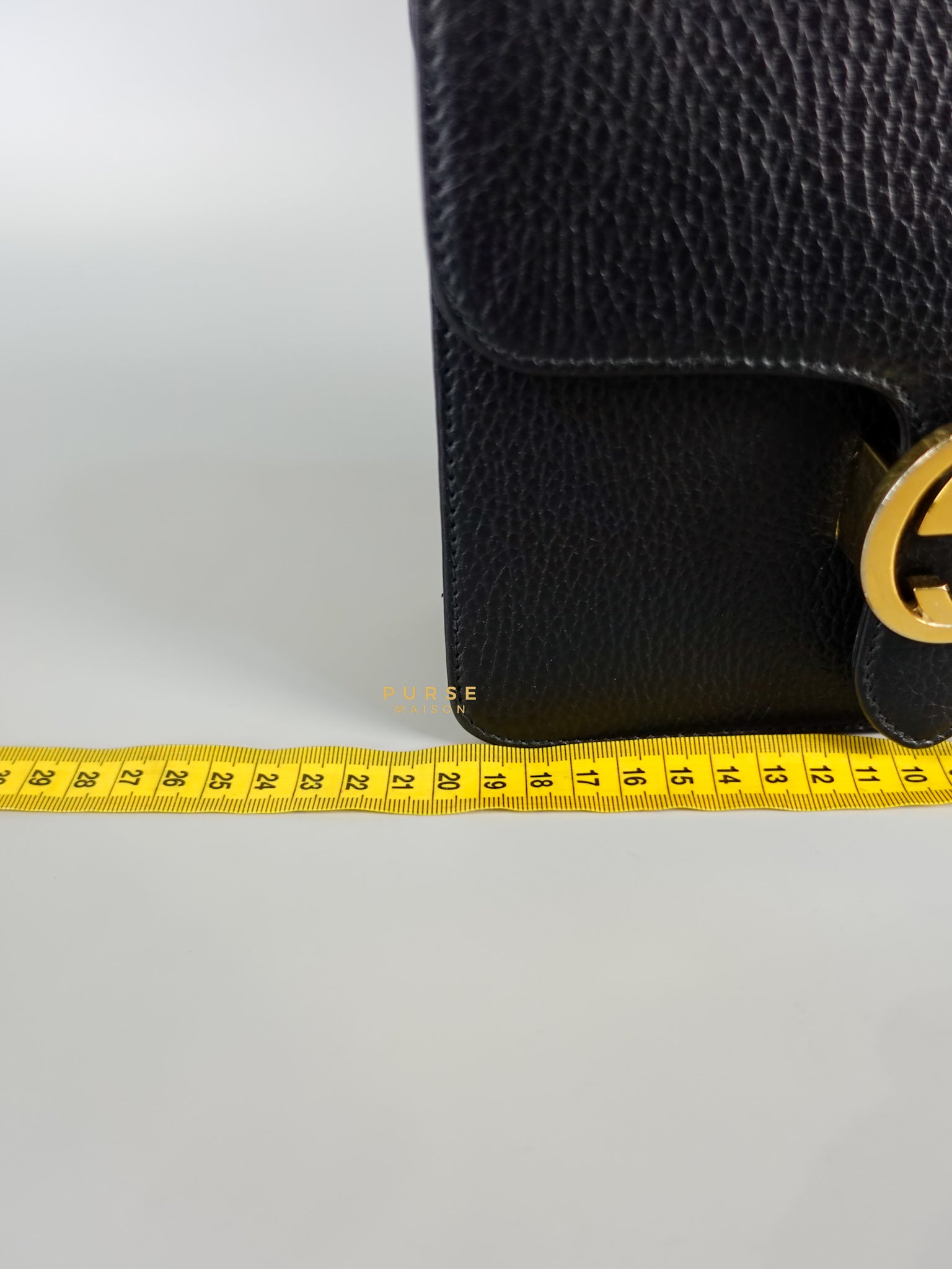 Black Small Dollar Interlocking G Crossbody Chain Strap | Purse Maison Luxury Bags Shop
