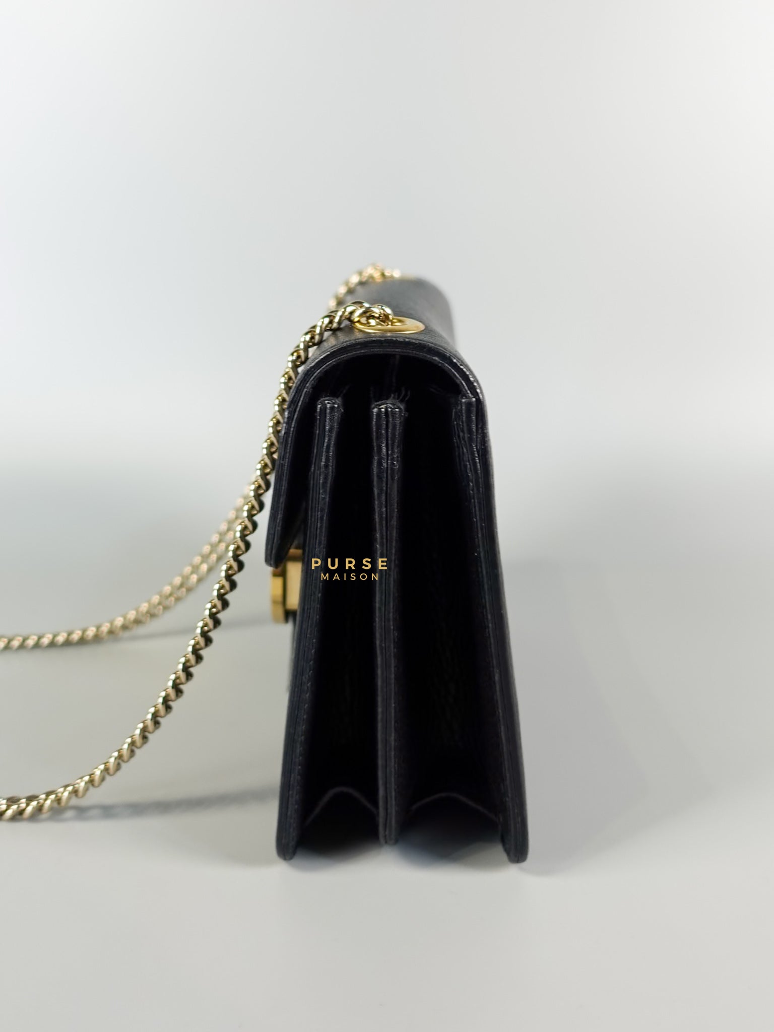 Black Small Dollar Interlocking G Crossbody Chain Strap | Purse Maison Luxury Bags Shop