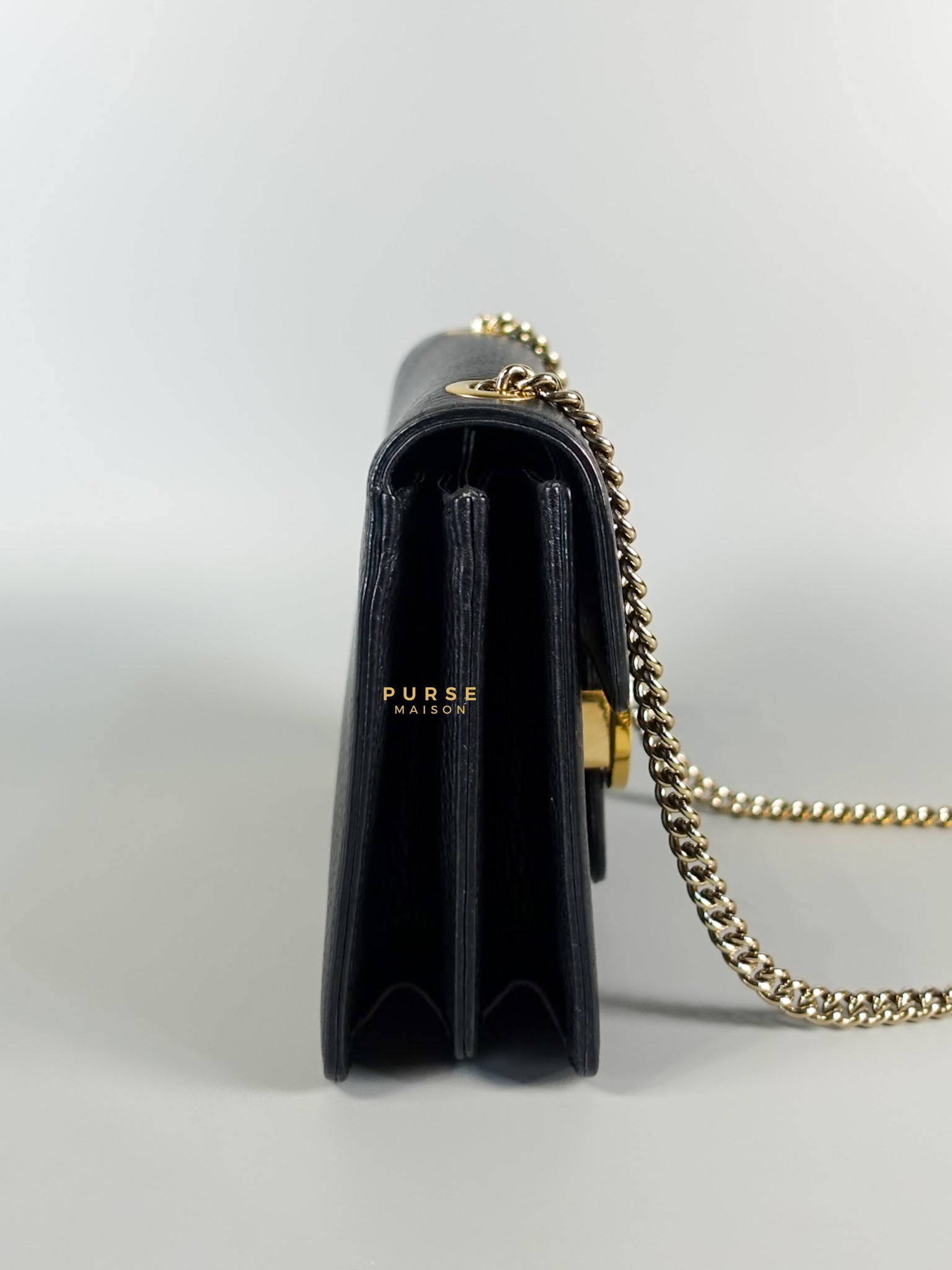 Black Small Dollar Interlocking G Crossbody Chain Strap | Purse Maison Luxury Bags Shop
