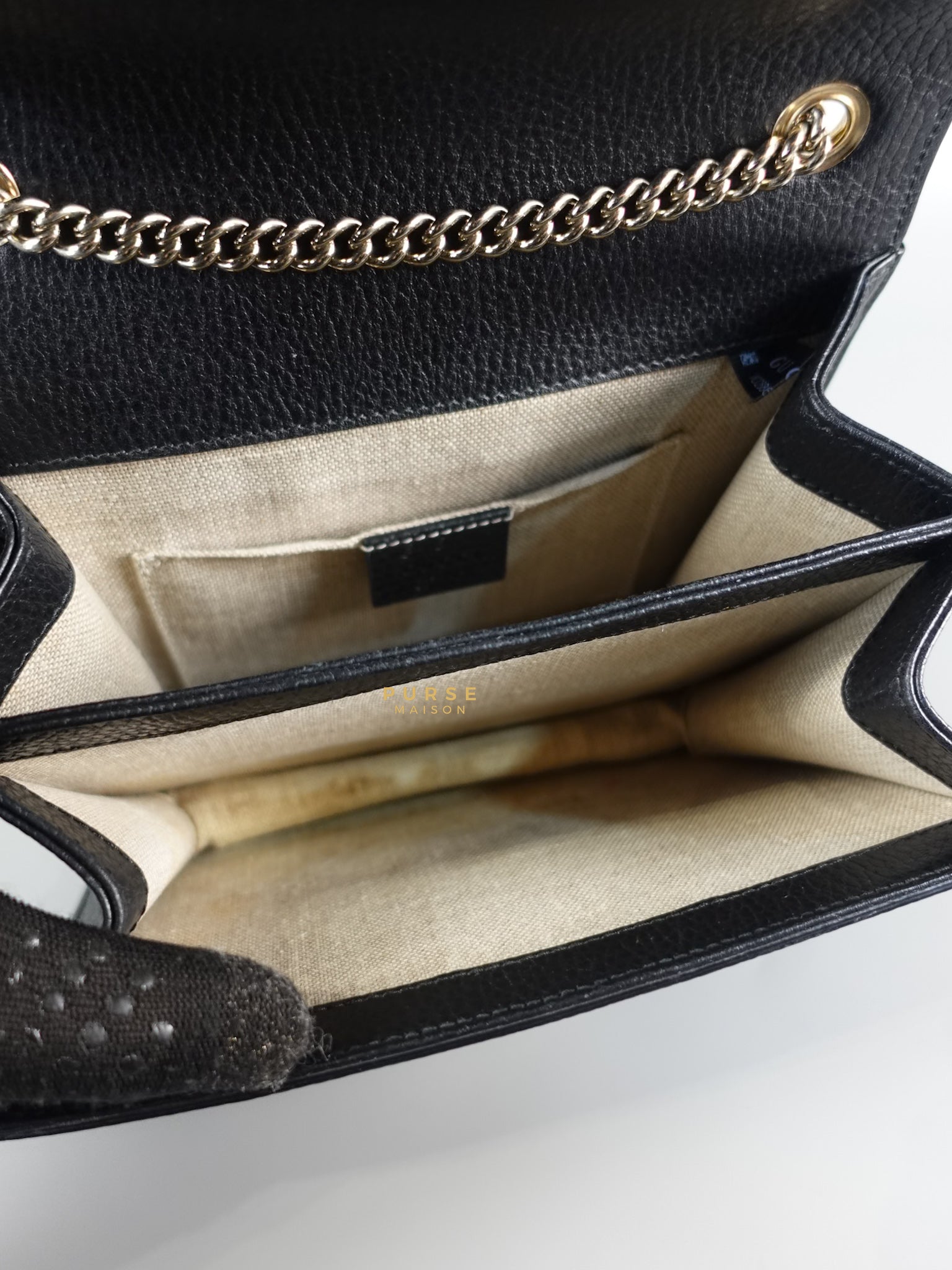 Black Small Dollar Interlocking G Crossbody Chain Strap | Purse Maison Luxury Bags Shop